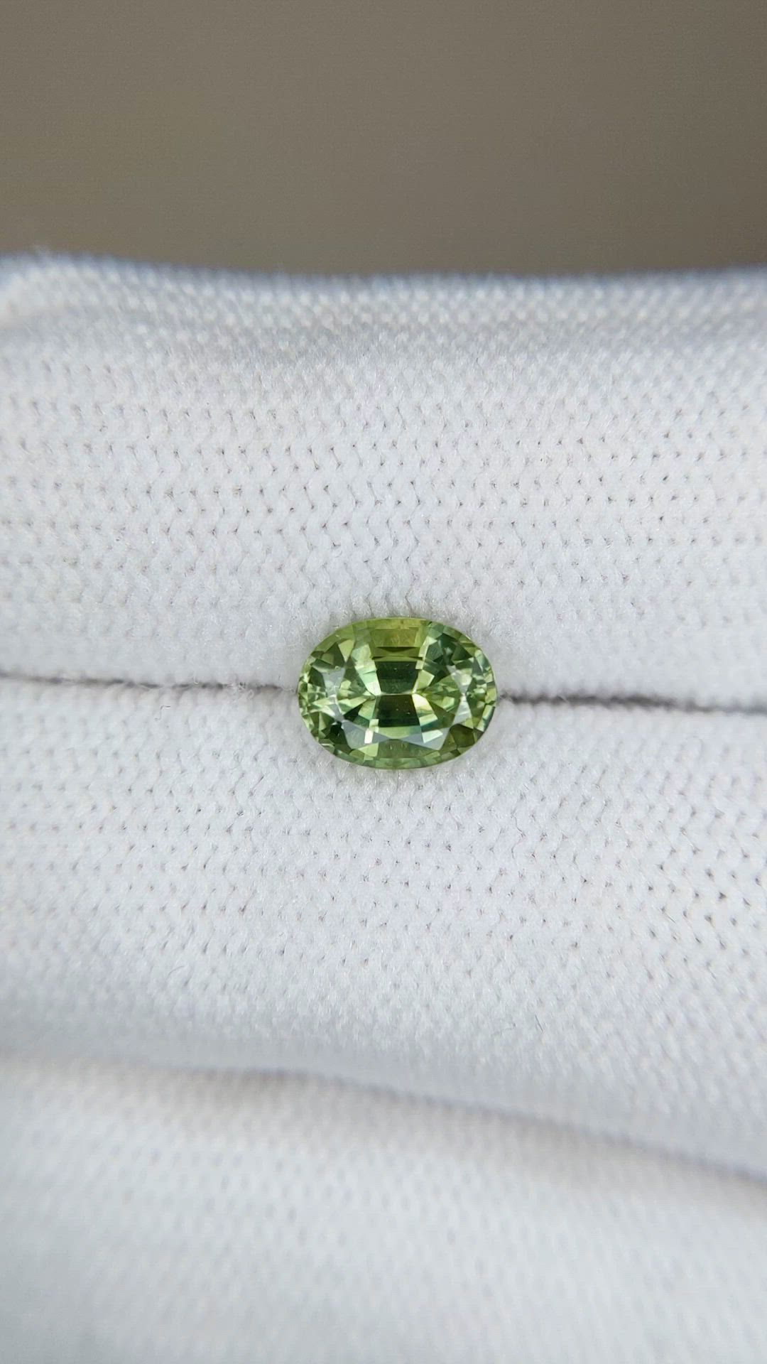 1.56 Ct. Yellowish Green Sapphire from Africa Size Video