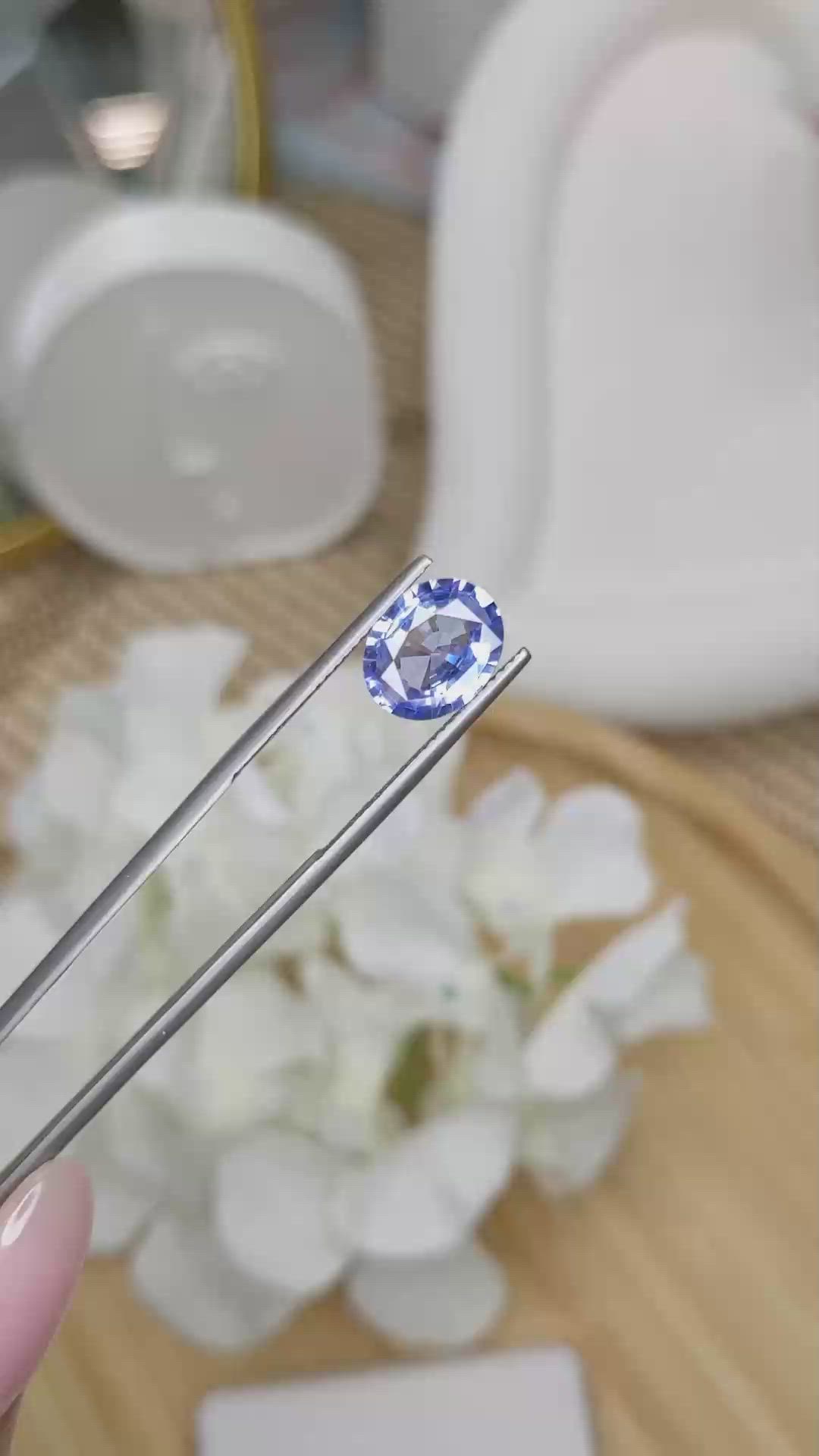 3.14 Ct. Blue Sapphire from Ceylon (Sri Lanka) Size Video