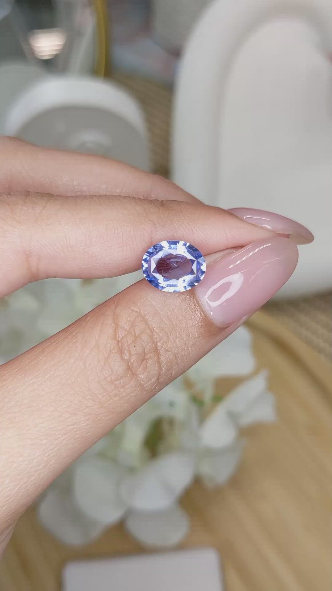 3.14 Ct. Blue Sapphire from Ceylon (Sri Lanka) Size Video