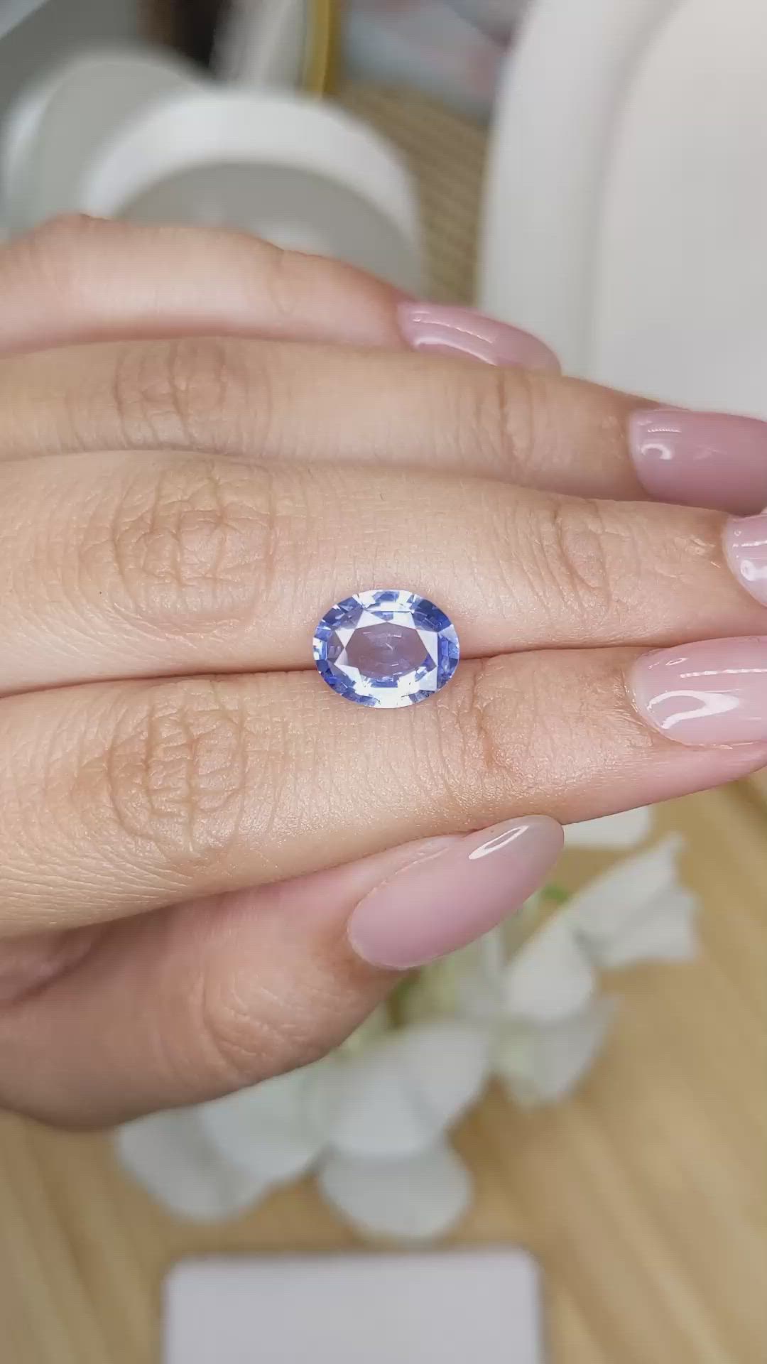 3.14 Ct. Blue Sapphire from Ceylon (Sri Lanka) Size Video