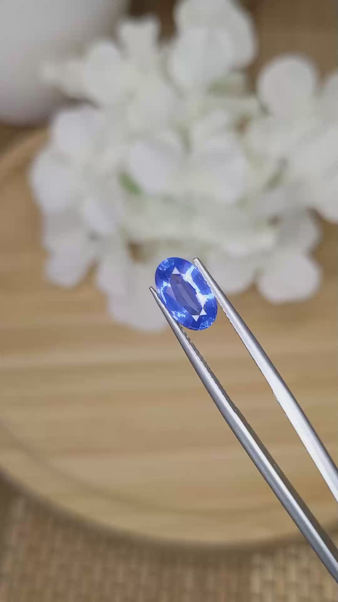 2.44 Ct. Blue Sapphire from Ceylon (Sri Lanka) Size Video
