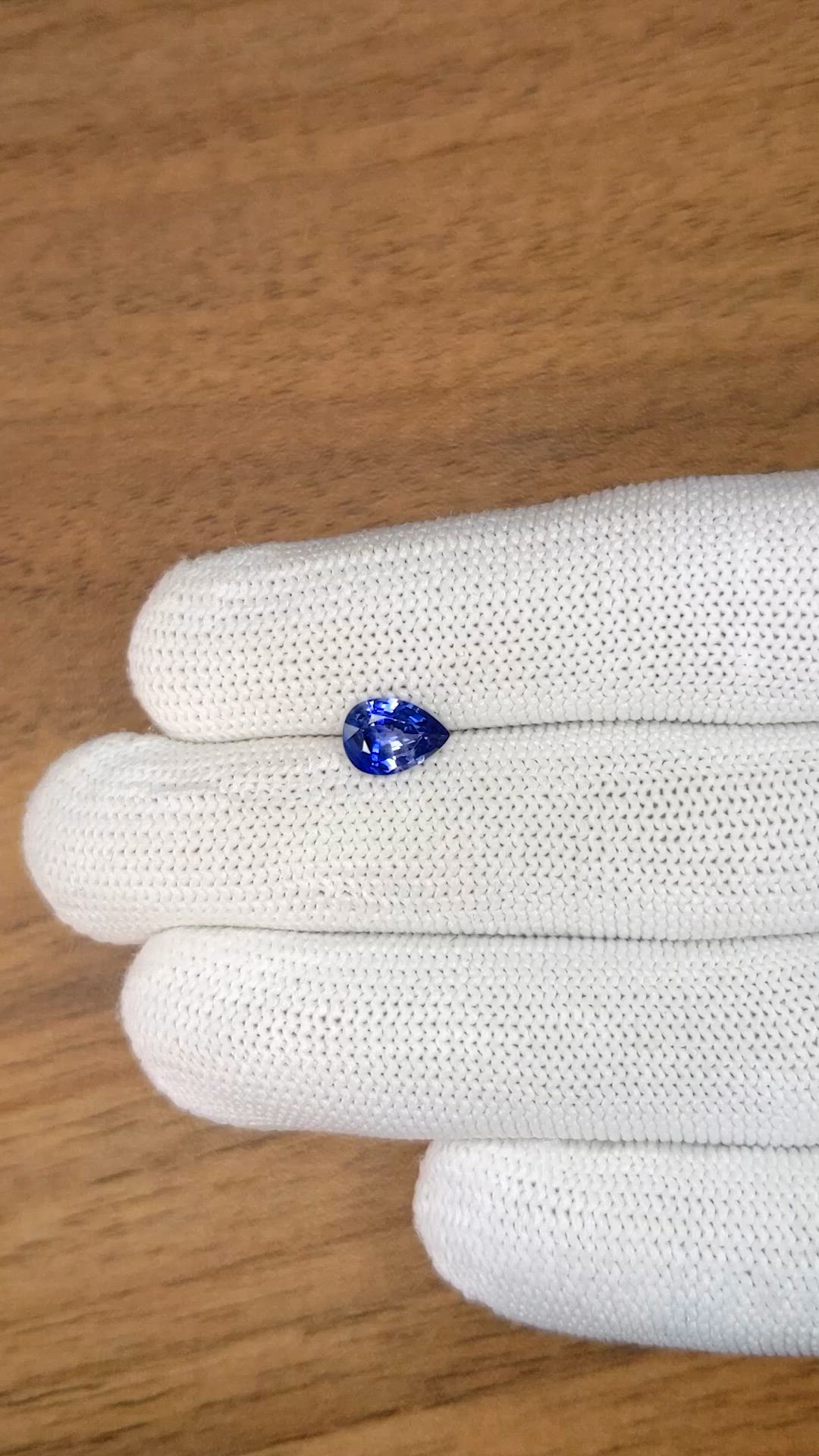 1.27 Ct. Blue Sapphire from Ceylon (Sri Lanka) Size Video