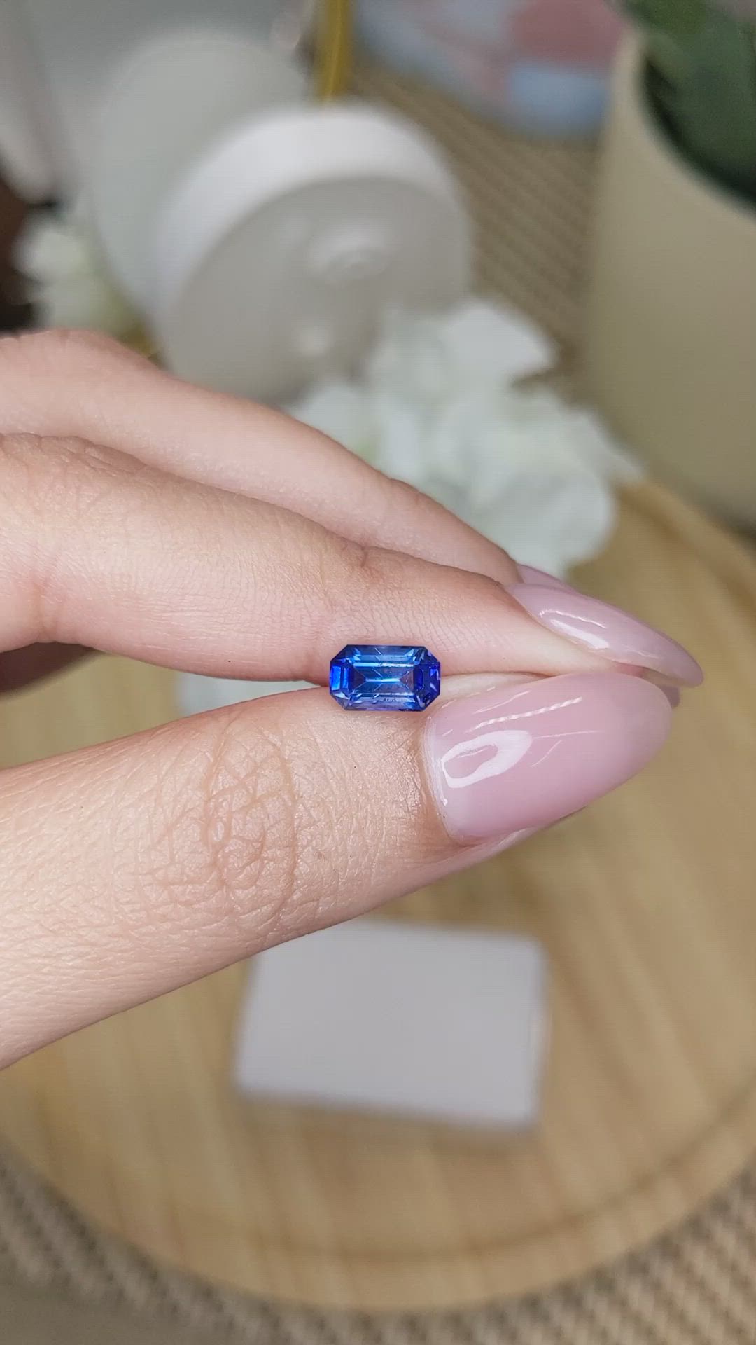 1.44 Ct. Blue Sapphire from Ceylon (Sri Lanka) Size Video
