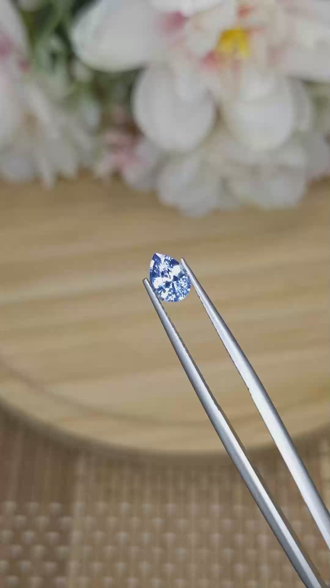 0.97 Ct. Blue Sapphire from Ceylon (Sri Lanka) Size Video