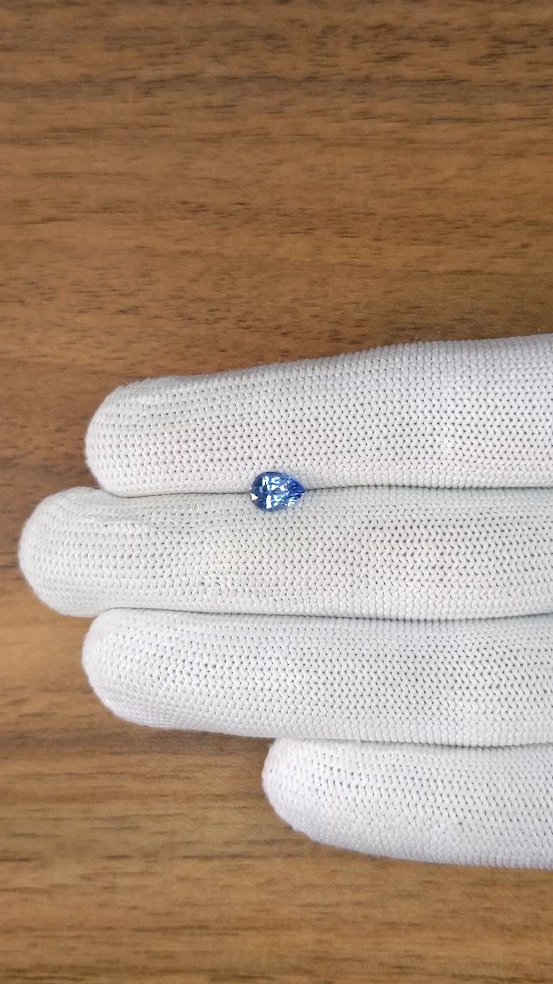 0.97 Ct. Blue Sapphire from Ceylon (Sri Lanka) Size Video