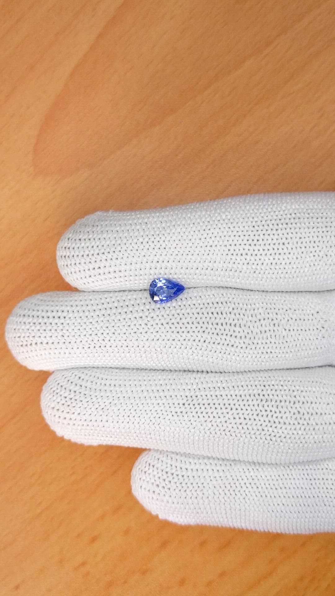 0.74 Ct. Blue Sapphire from Ceylon (Sri Lanka) Size Video