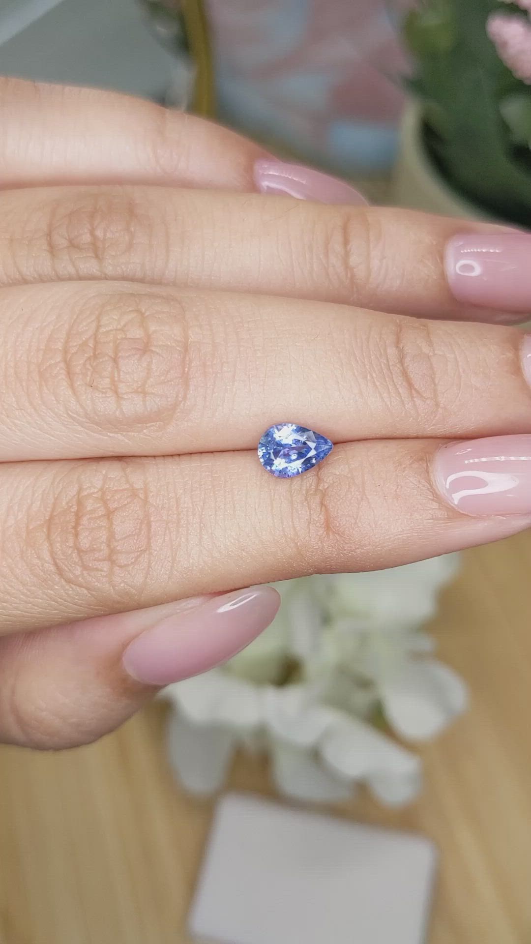 0.97 Ct. Blue Sapphire from Ceylon (Sri Lanka) Size Video