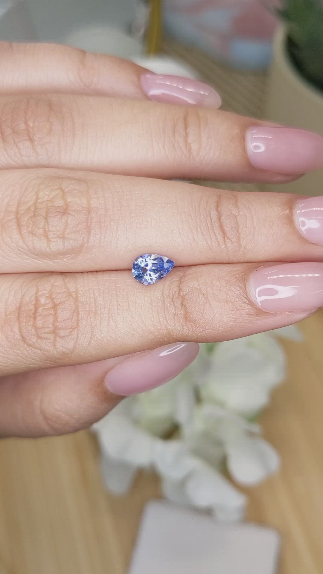 0.83 Ct. Blue Sapphire from Ceylon (Sri Lanka) Size Video