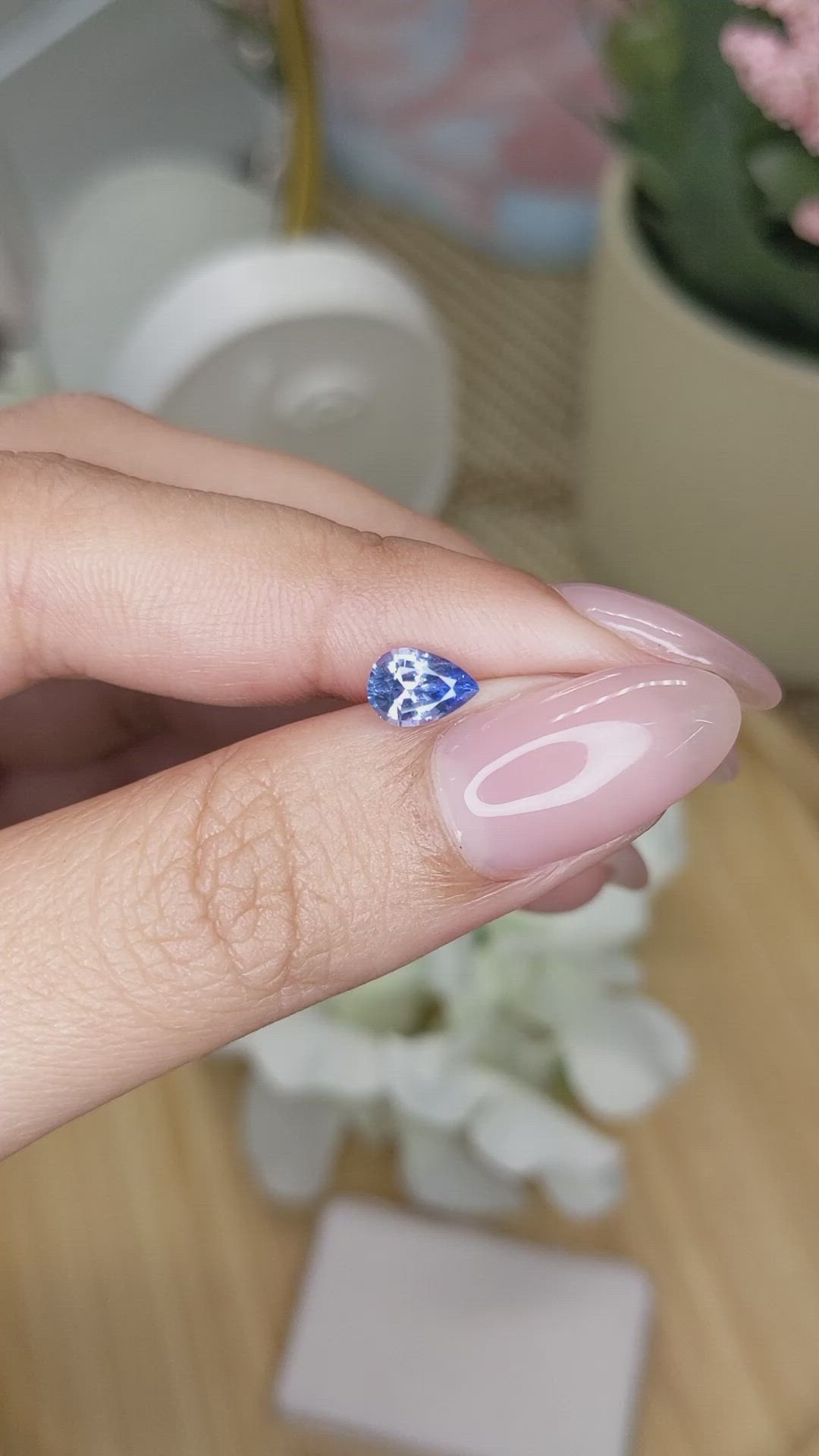 0.83 Ct. Blue Sapphire from Ceylon (Sri Lanka) Size Video