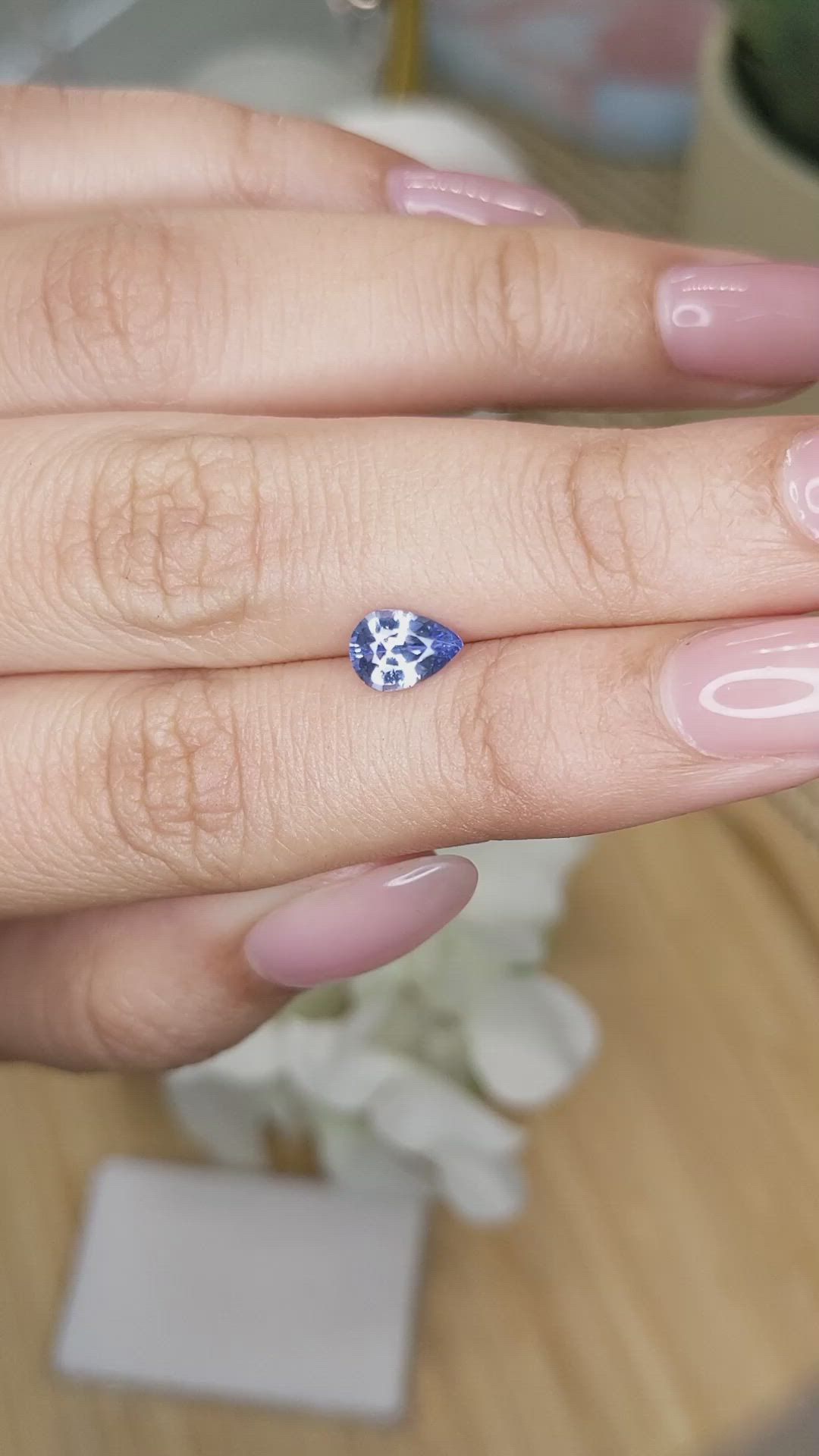 0.93 Ct. Blue Sapphire from Ceylon (Sri Lanka) Size Video