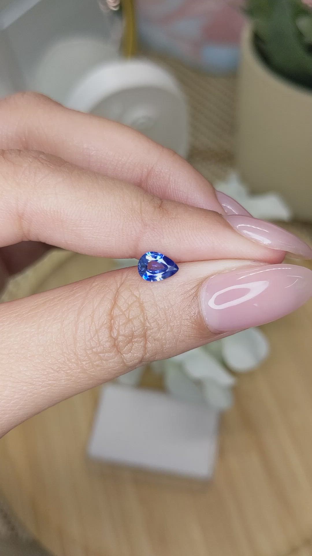 0.65 Ct. Blue Sapphire from Ceylon (Sri Lanka) Size Video