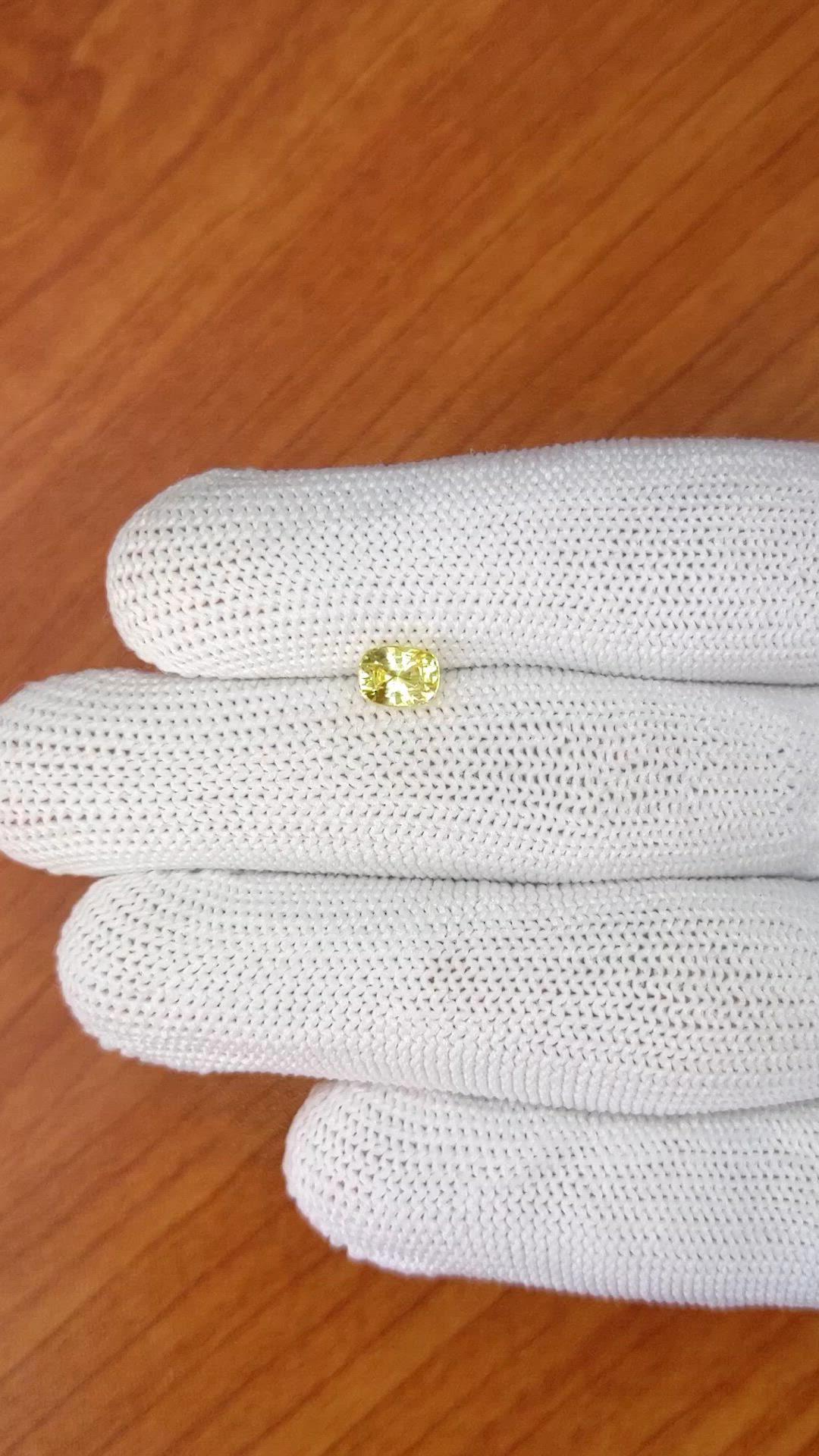 1.02 Ct. Yellow Sapphire from Ceylon (Sri Lanka) Size Video