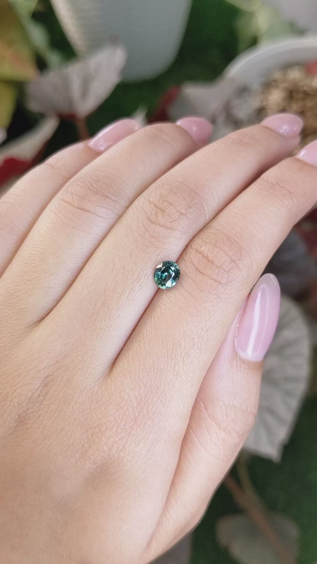 0.90 Ct. Bluish Green Sapphire from Madagascar Size Video