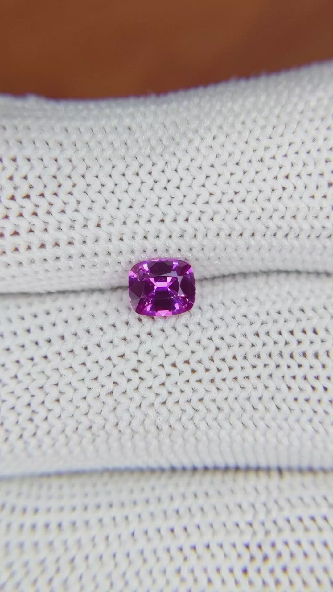 0.68 Ct. Pinkish Purple Sapphire from Ceylon (Sri Lanka) Size Video