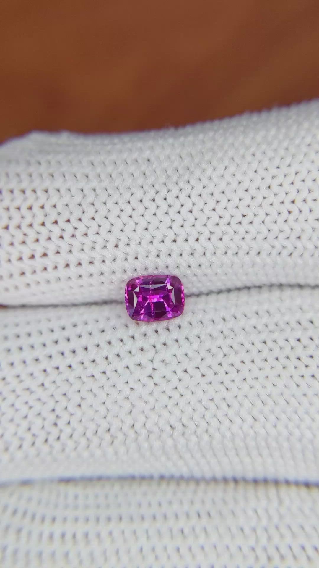 0.59 Ct. Pinkish Purple Sapphire from Ceylon (Sri Lanka) Size Video