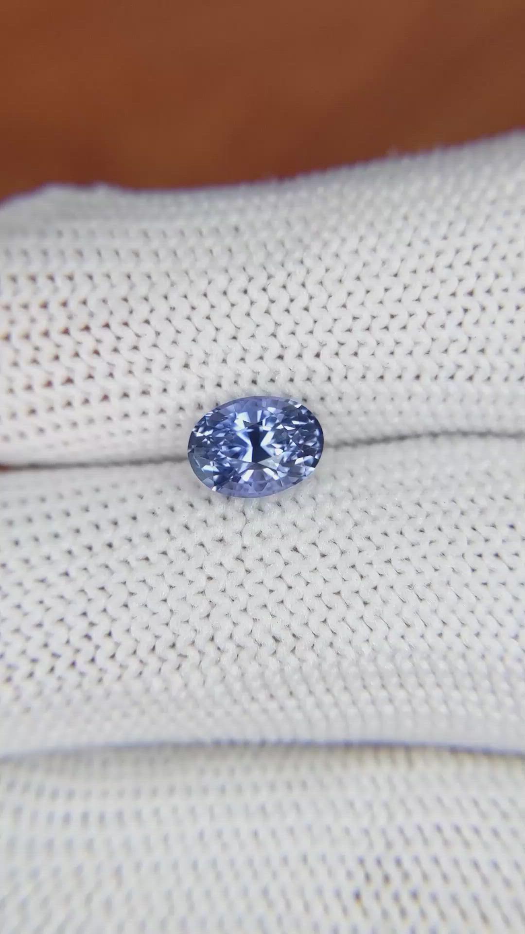 1.65 Ct. Violet Sapphire from Ceylon (Sri Lanka) Size Video