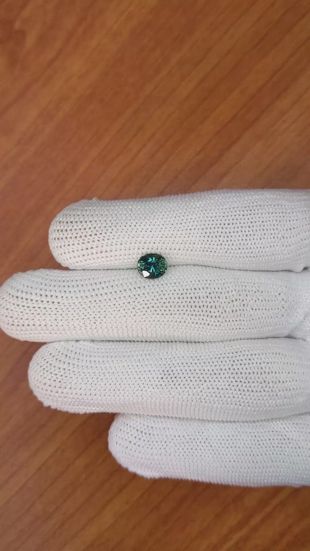 1.25 Ct. Bluish Green Sapphire from Madagascar Size Video