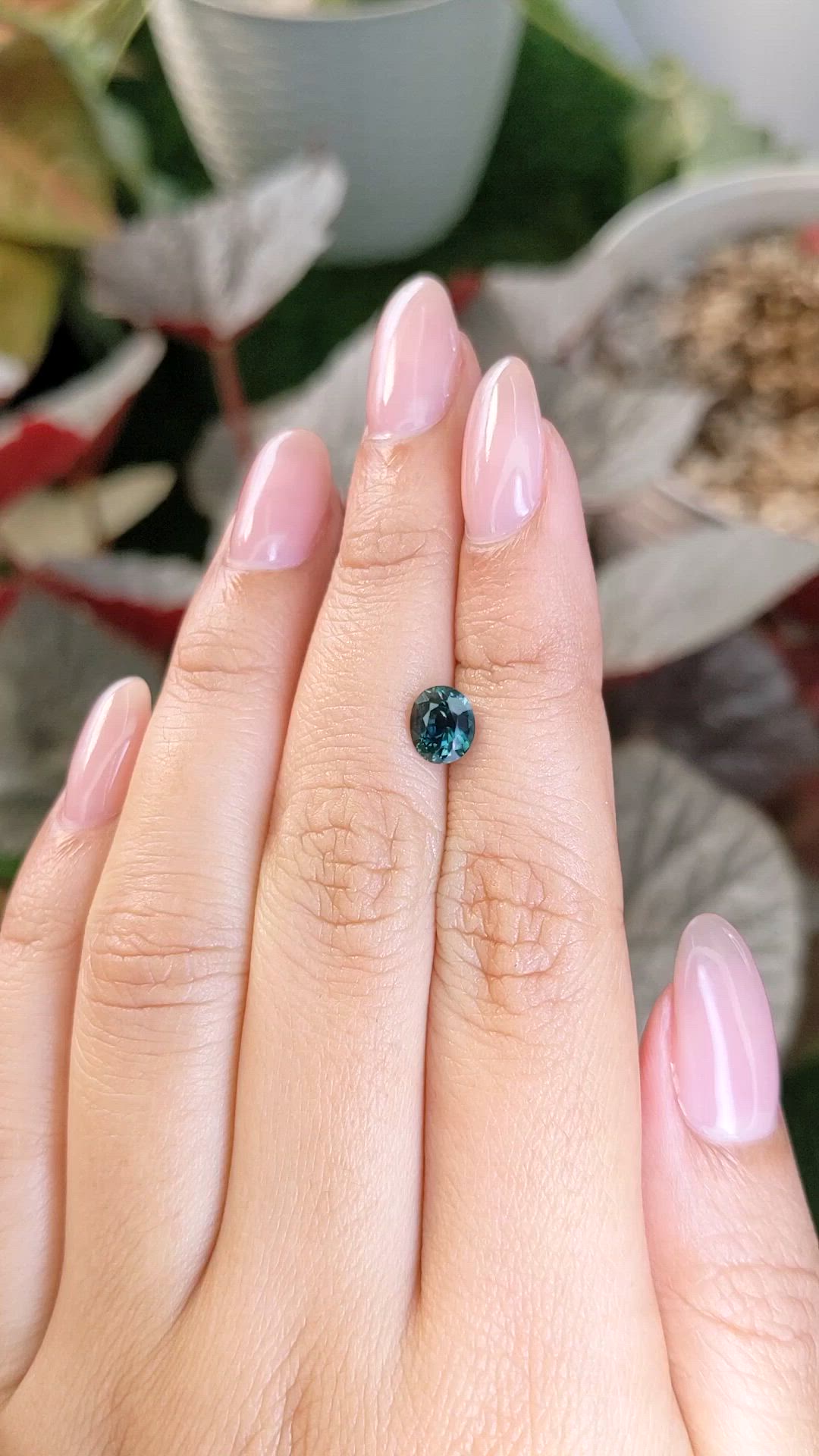 1.25 Ct. Bluish Green Sapphire from Madagascar Size Video
