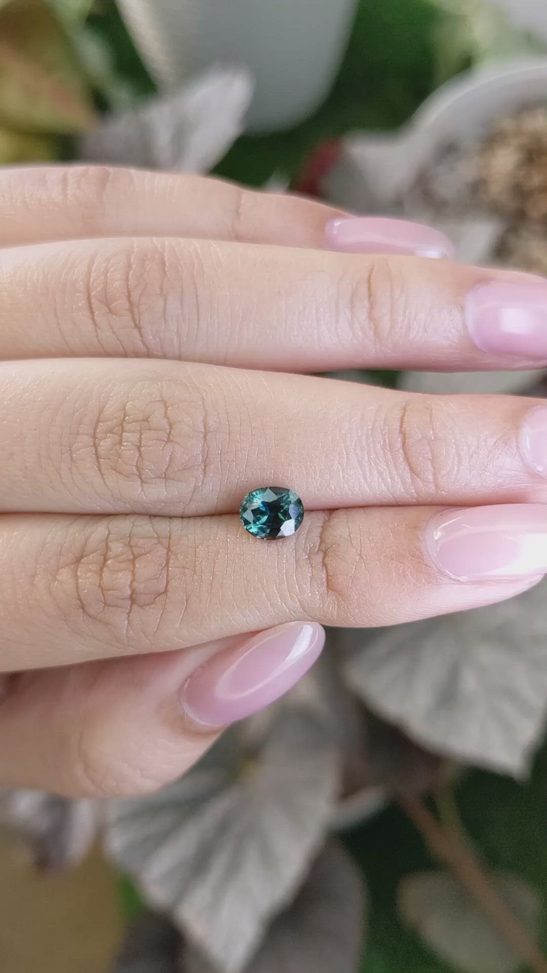 1.25 Ct. Bluish Green Sapphire from Madagascar Size Video