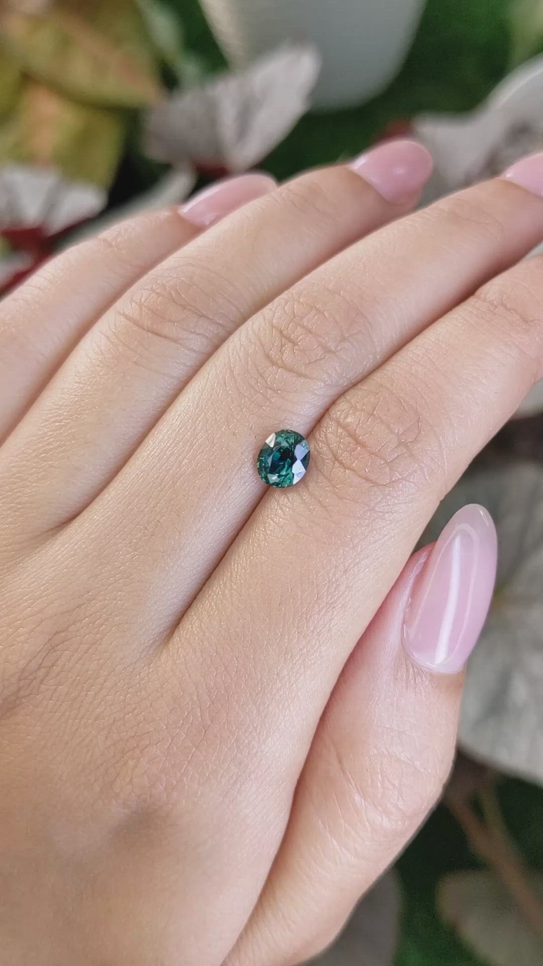 1.25 Ct. Bluish Green Sapphire from Madagascar Size Video