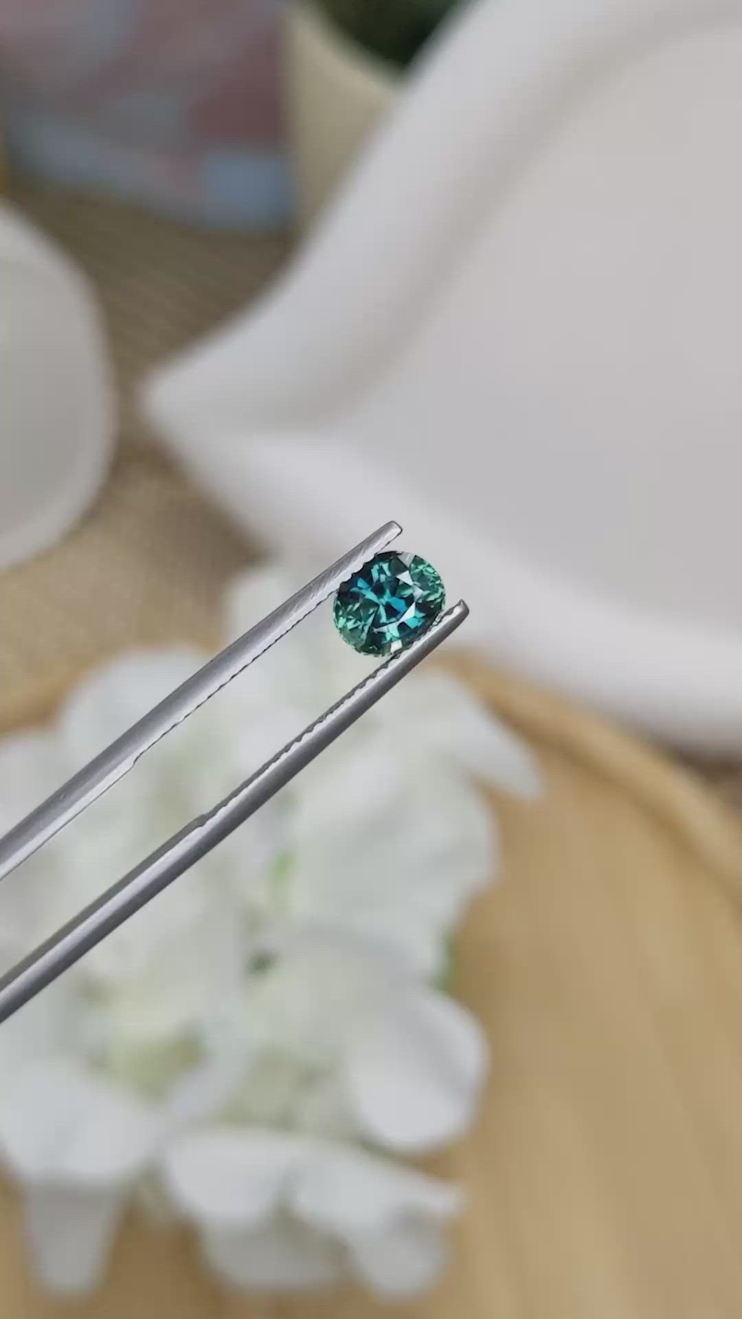 1.25 Ct. Bluish Green Sapphire from Madagascar Size Video