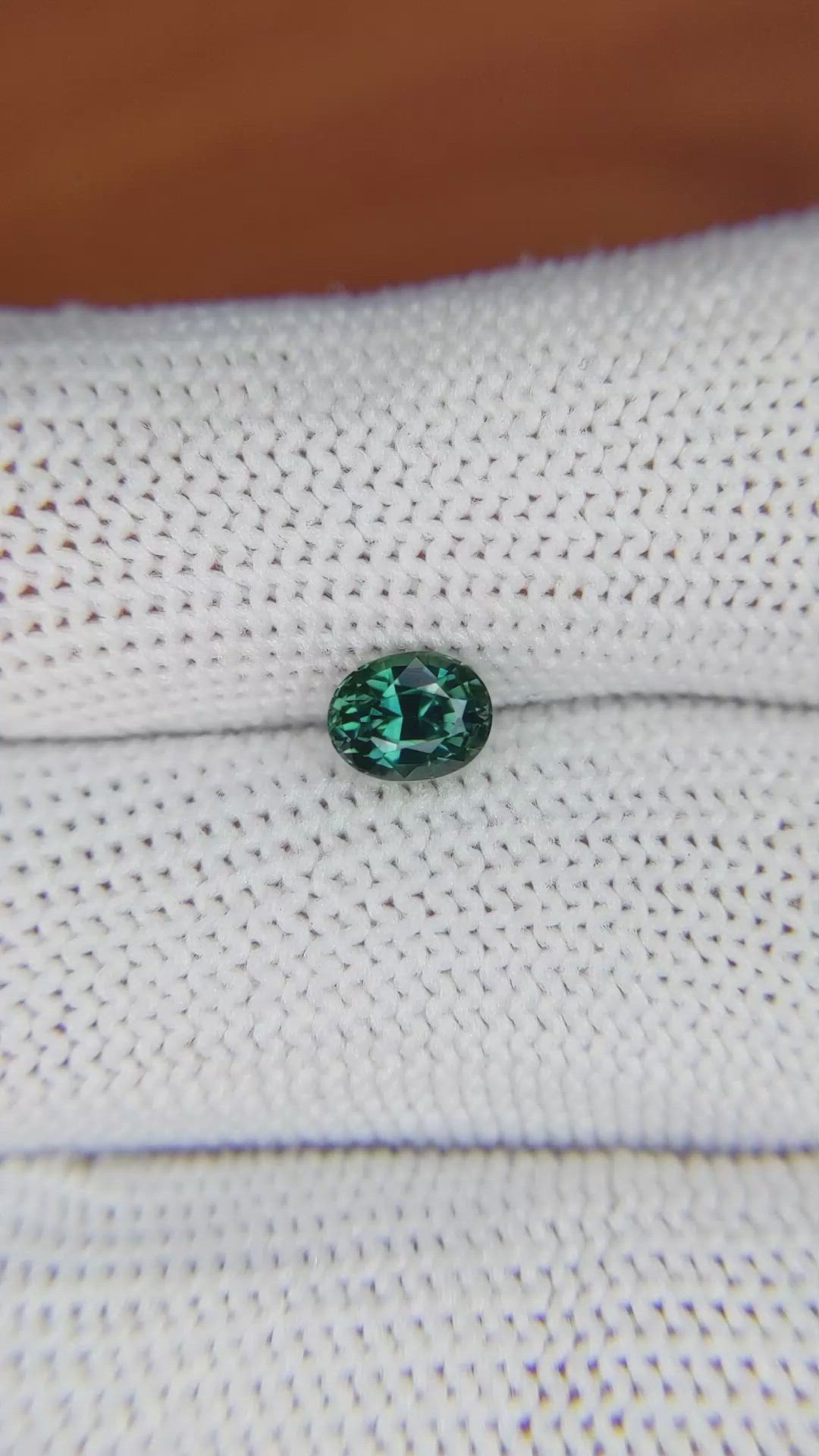 0.83 Ct. Bluish Green Sapphire from Madagascar Size Video