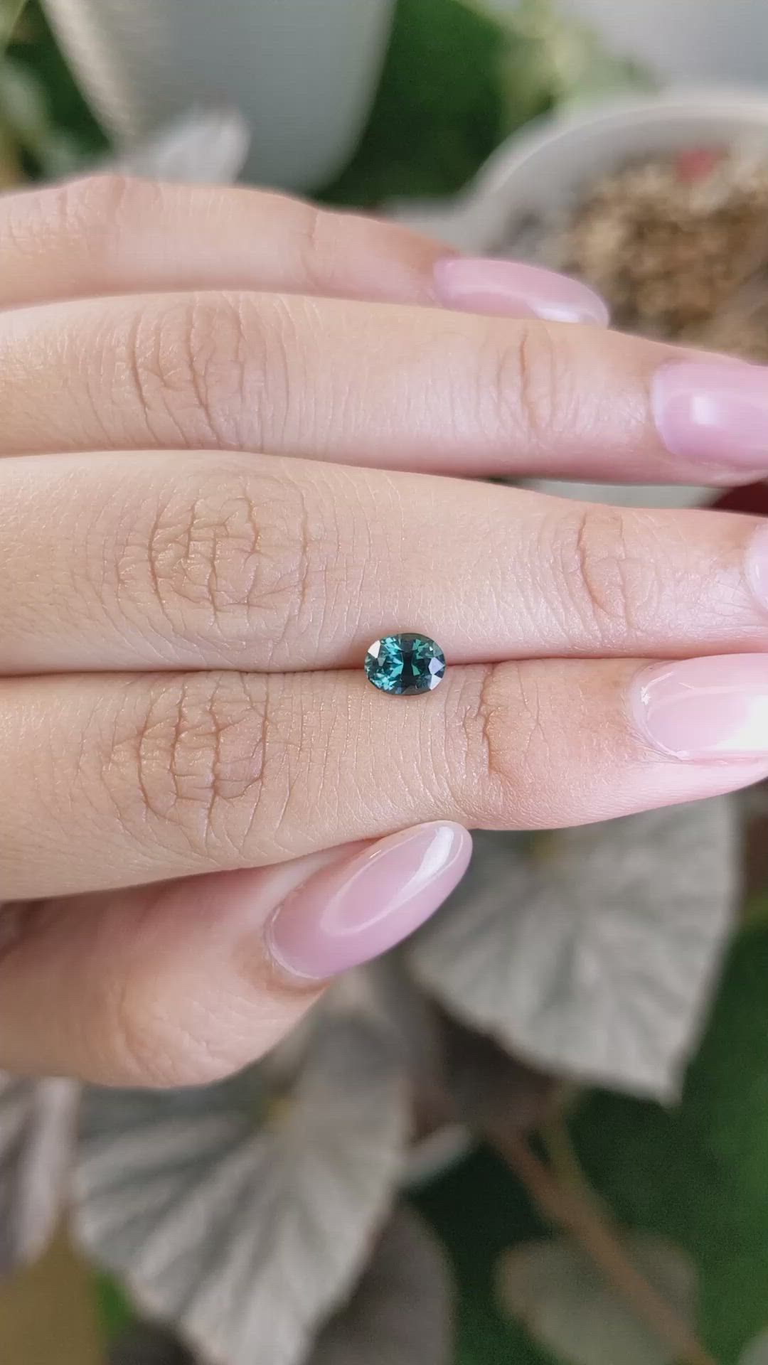 0.83 Ct. Bluish Green Sapphire from Madagascar Size Video
