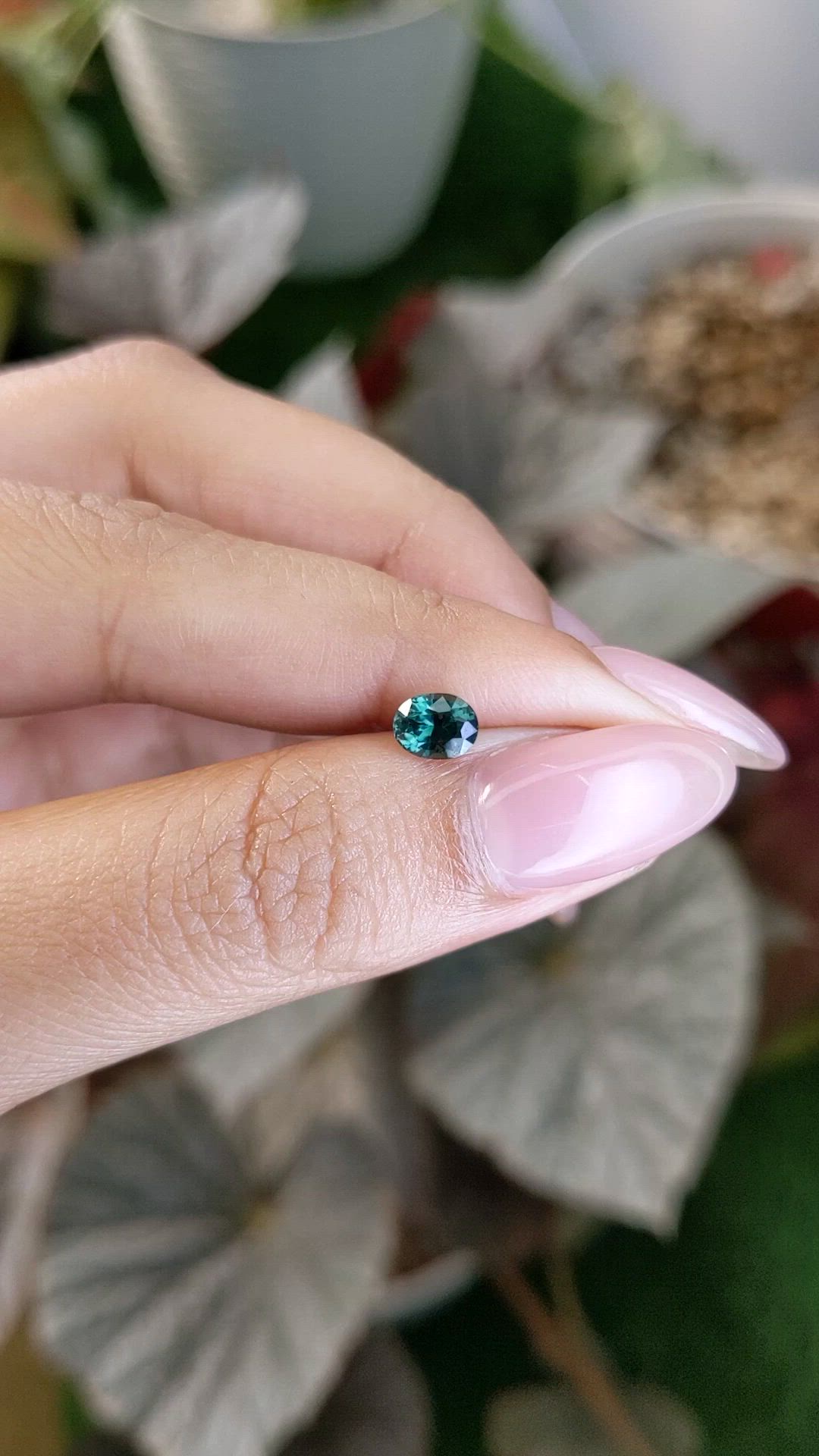 0.83 Ct. Bluish Green Sapphire from Madagascar Size Video