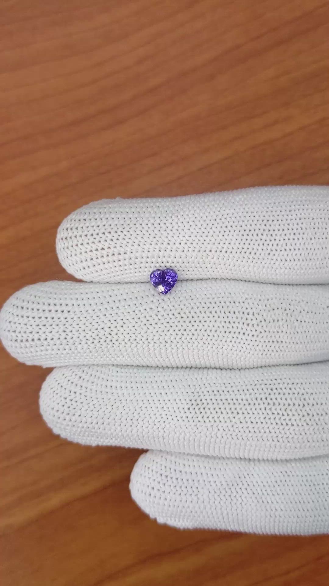 0.64 Ct. Purple Sapphire from Ceylon (Sri Lanka) Size Video