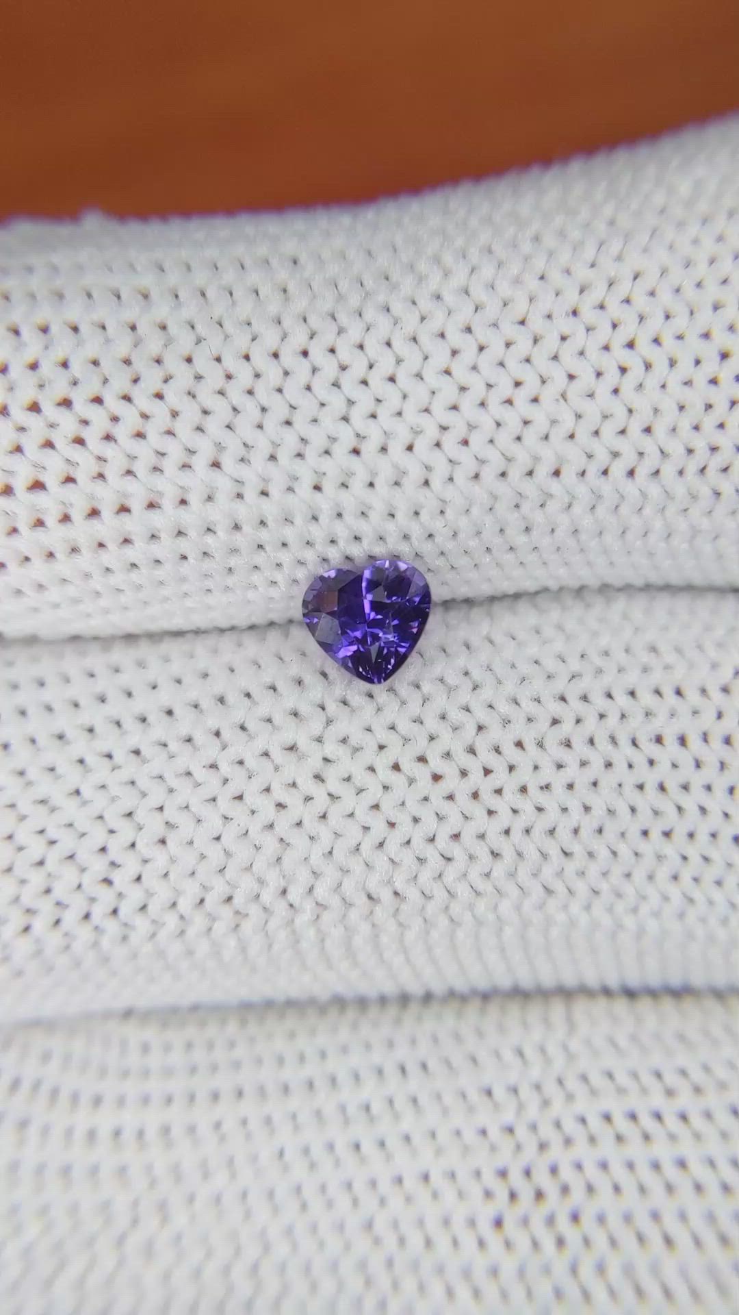 0.64 Ct. Purple Sapphire from Ceylon (Sri Lanka) Size Video