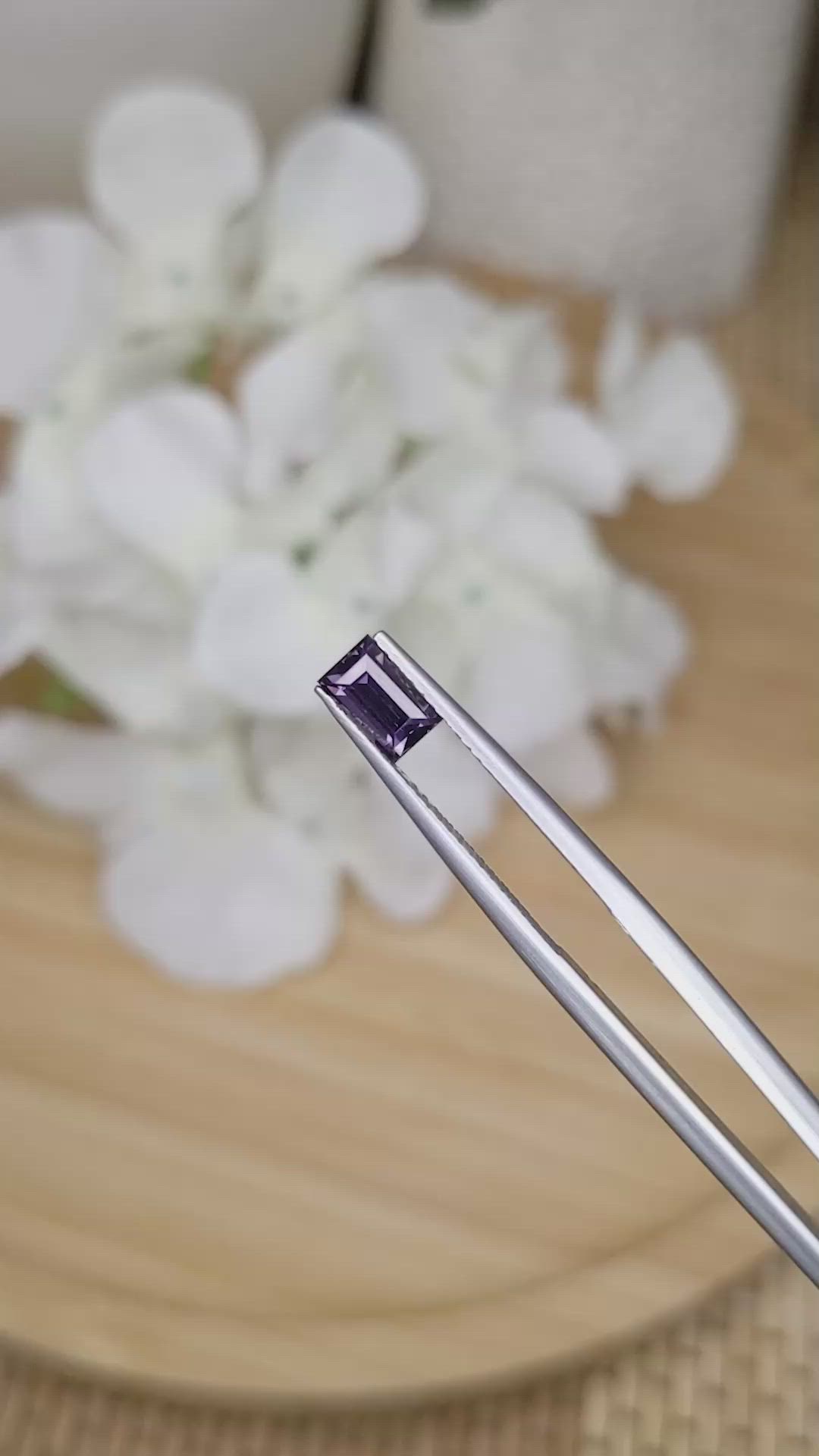 0.81 Ct. Pinkish Purple Sapphire from Ceylon (Sri Lanka) Size Video