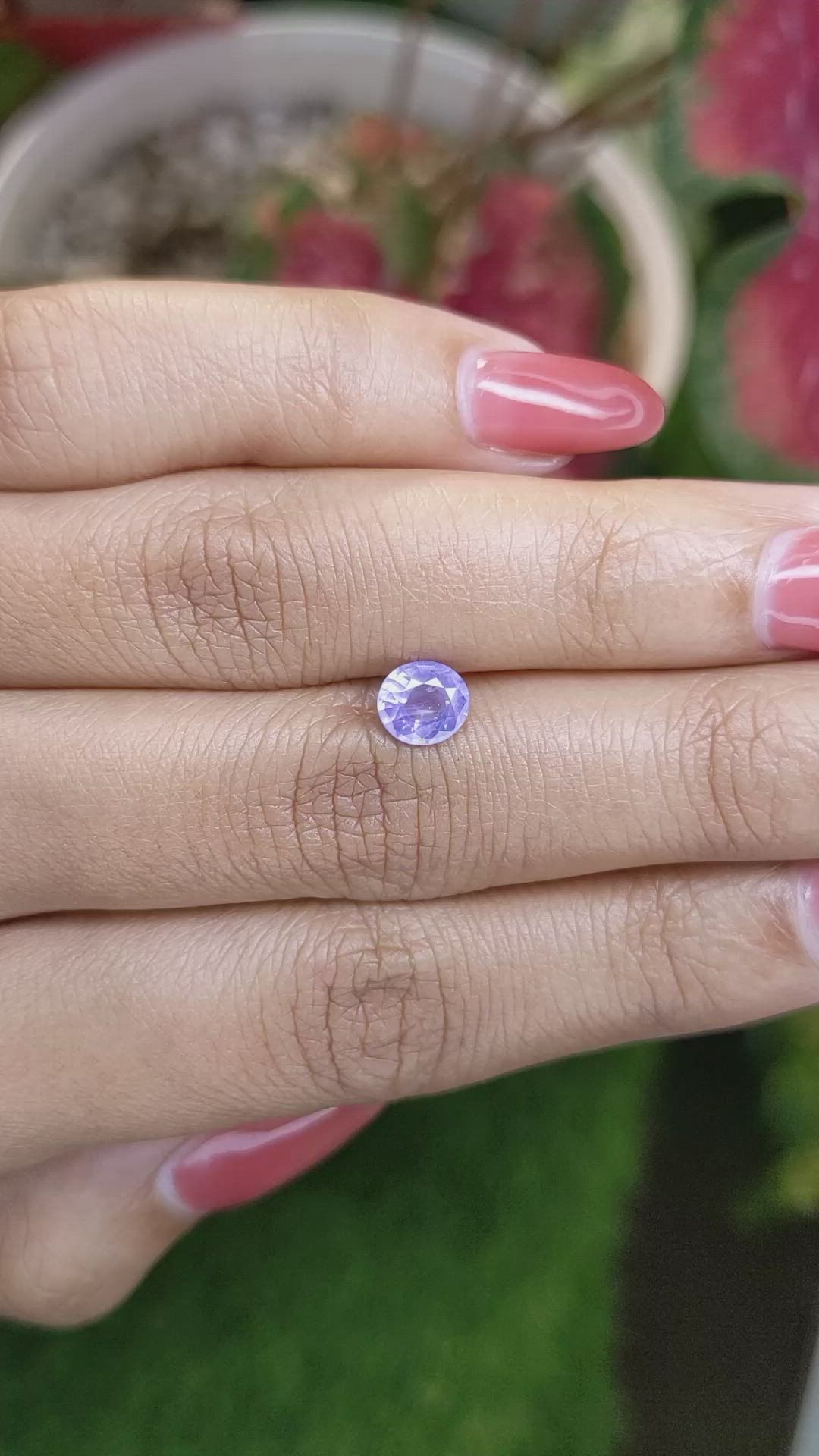 1.01 Ct. Violet Sapphire from Ceylon (Sri Lanka) Size Video