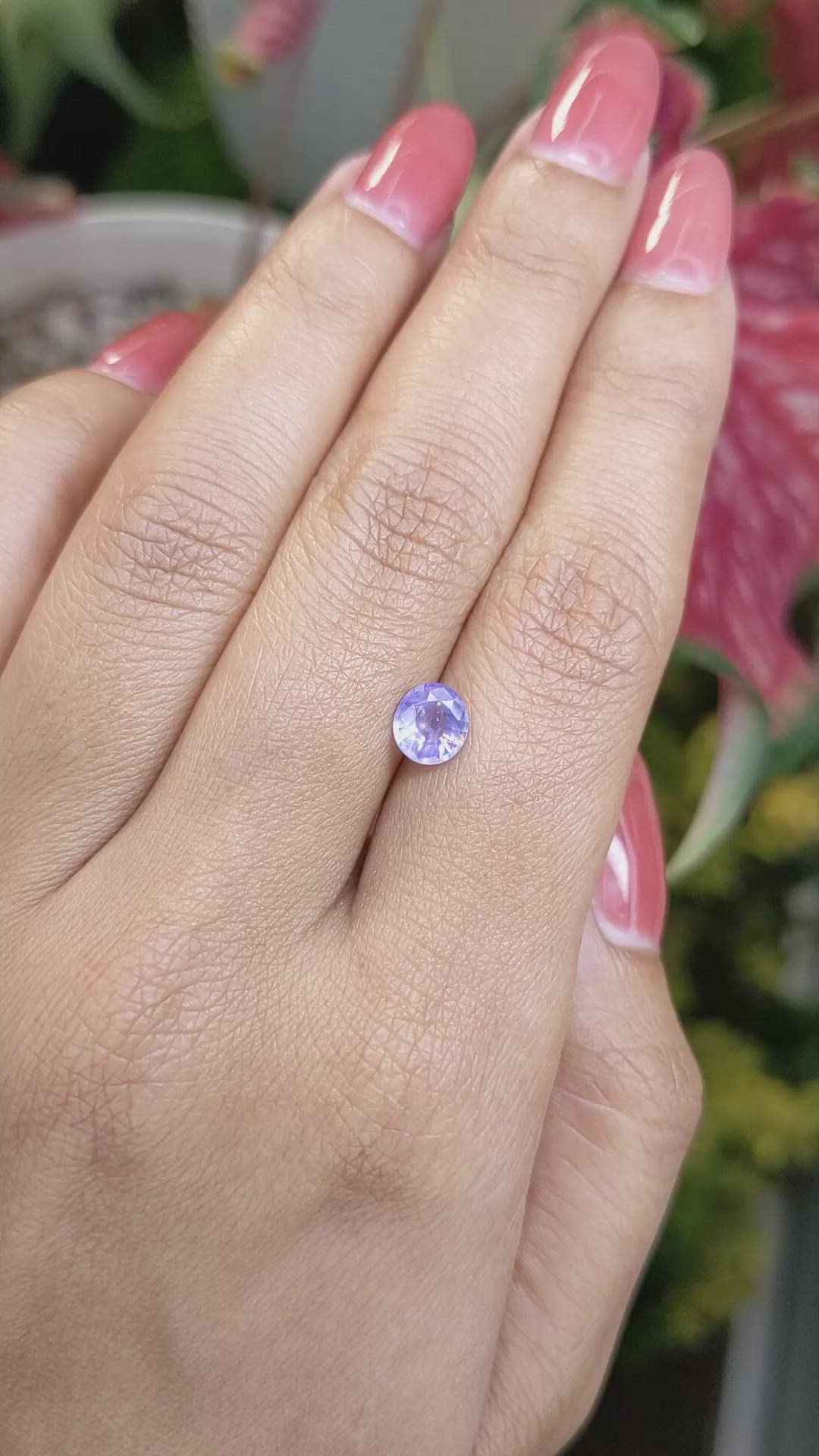 1.01 Ct. Violet Sapphire from Ceylon (Sri Lanka) Size Video