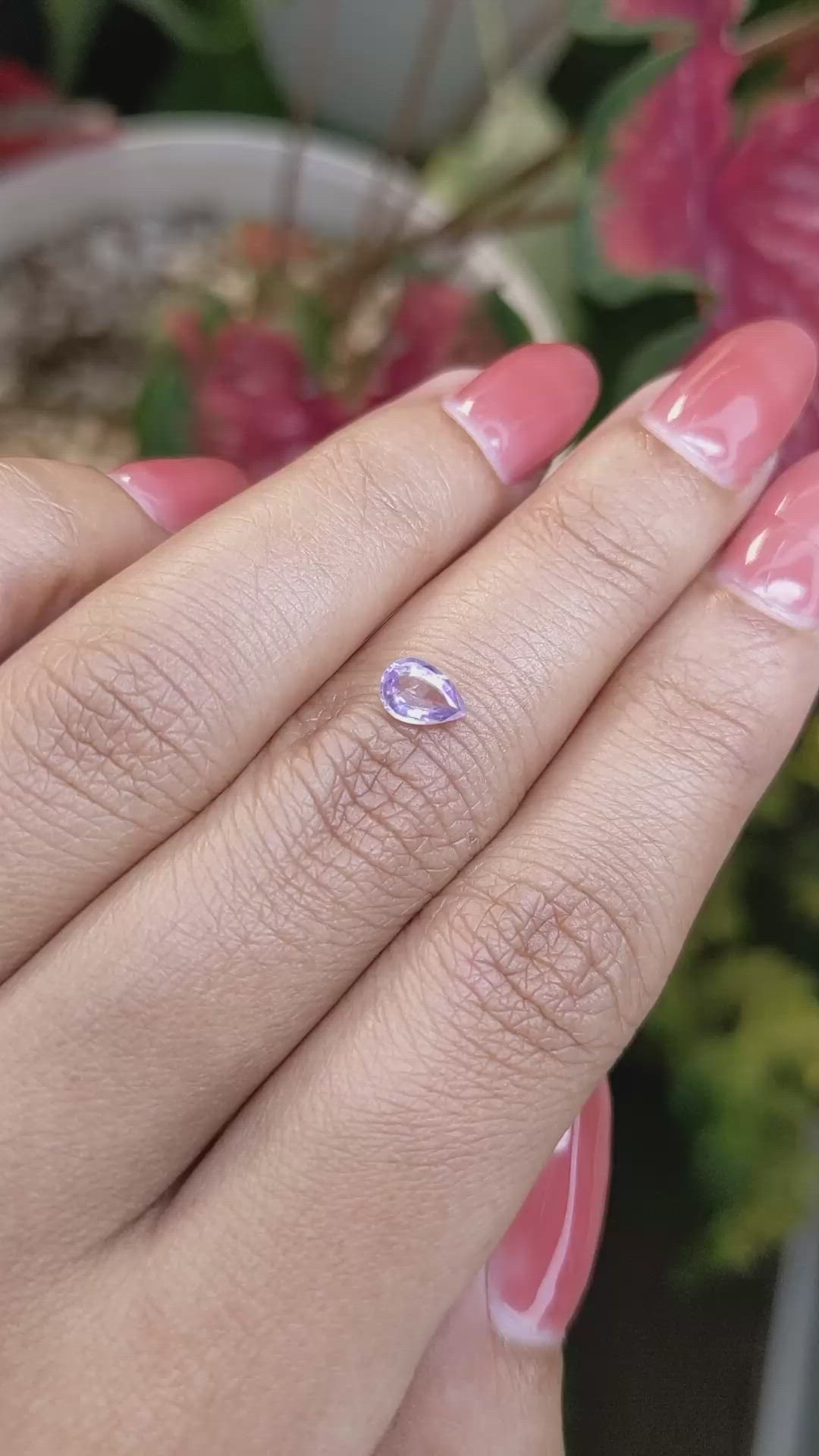0.43 Ct. Purple Sapphire from Ceylon (Sri Lanka) Size Video