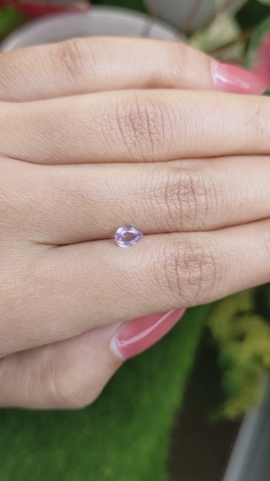 0.43 Ct. Purple Sapphire from Ceylon (Sri Lanka) Size Video