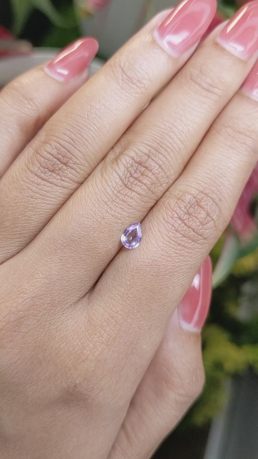 0.43 Ct. Purple Sapphire from Ceylon (Sri Lanka) Size Video