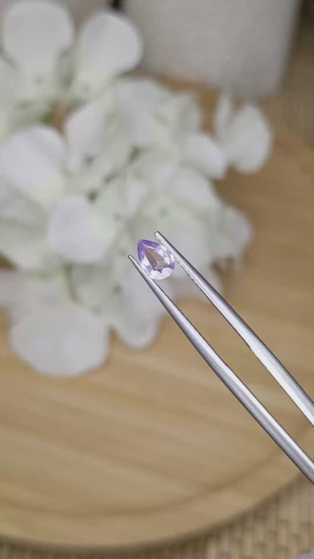 0.43 Ct. Purple Sapphire from Ceylon (Sri Lanka) Size Video