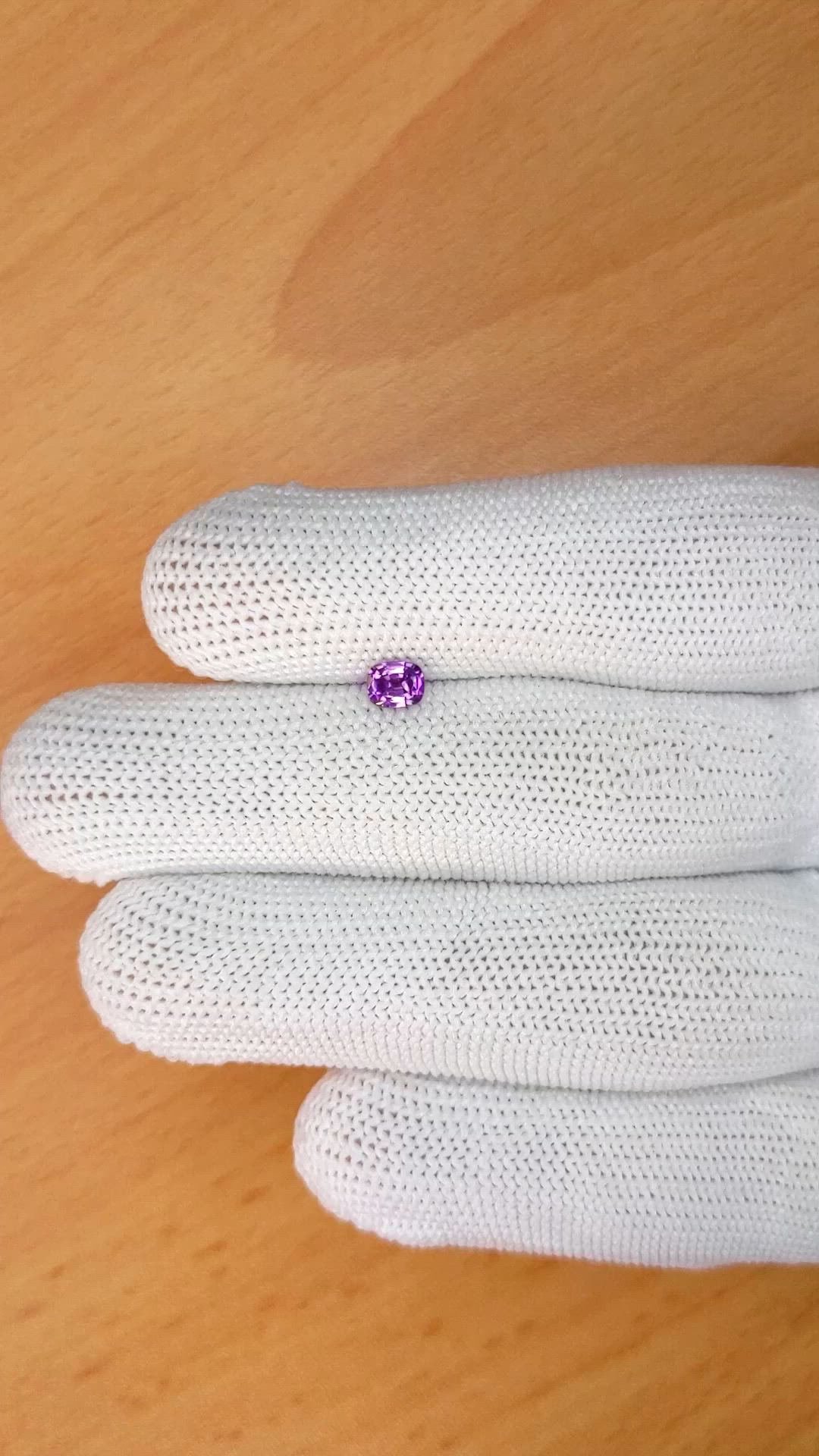 0.38 Ct. Pinkish Purple Sapphire from Ceylon (Sri Lanka) Size Video