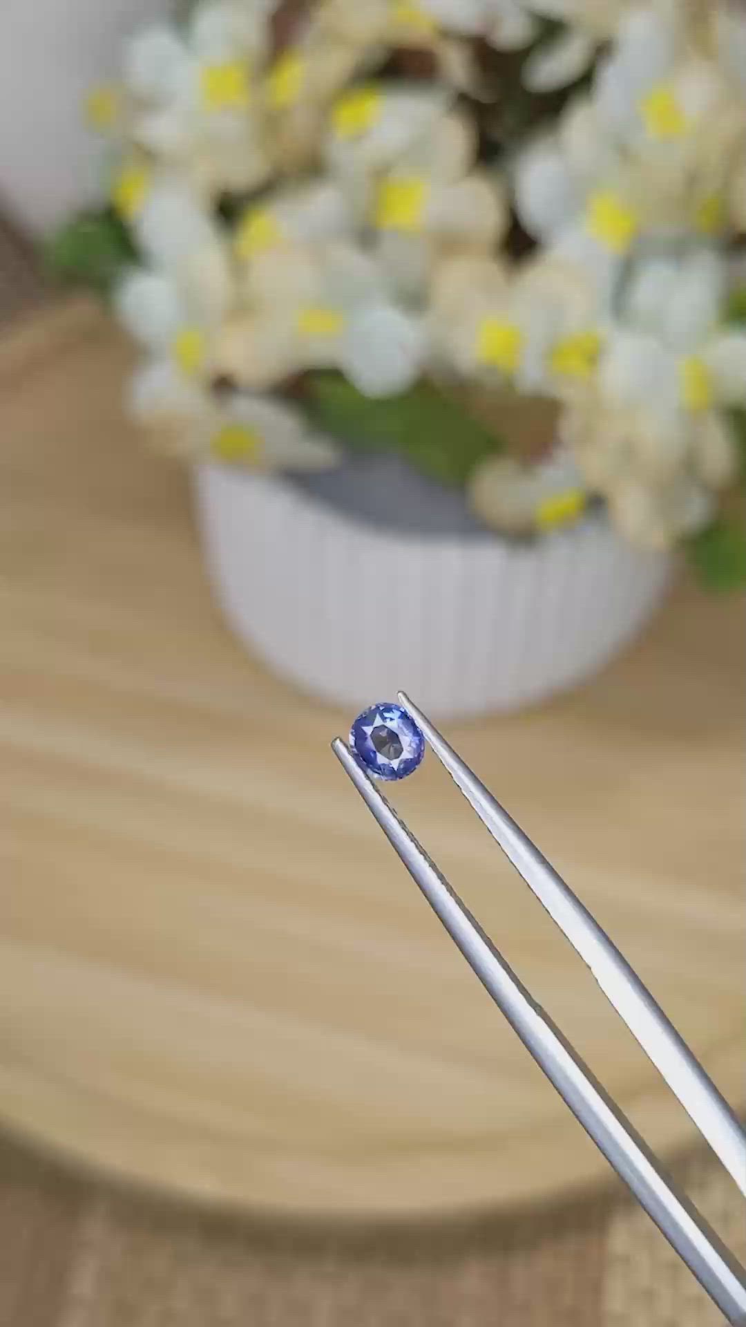 0.41 Ct. Blue Sapphire from Ceylon (Sri Lanka) Size Video