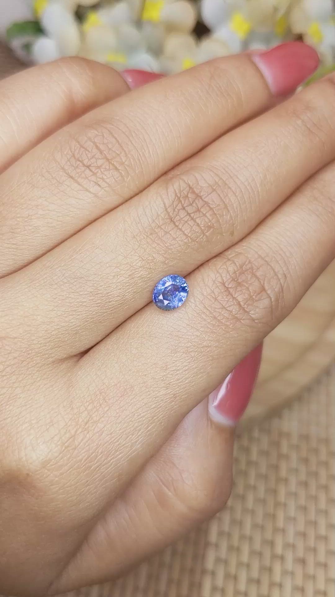 0.93 Ct. Blue Sapphire from Ceylon (Sri Lanka) Size Video