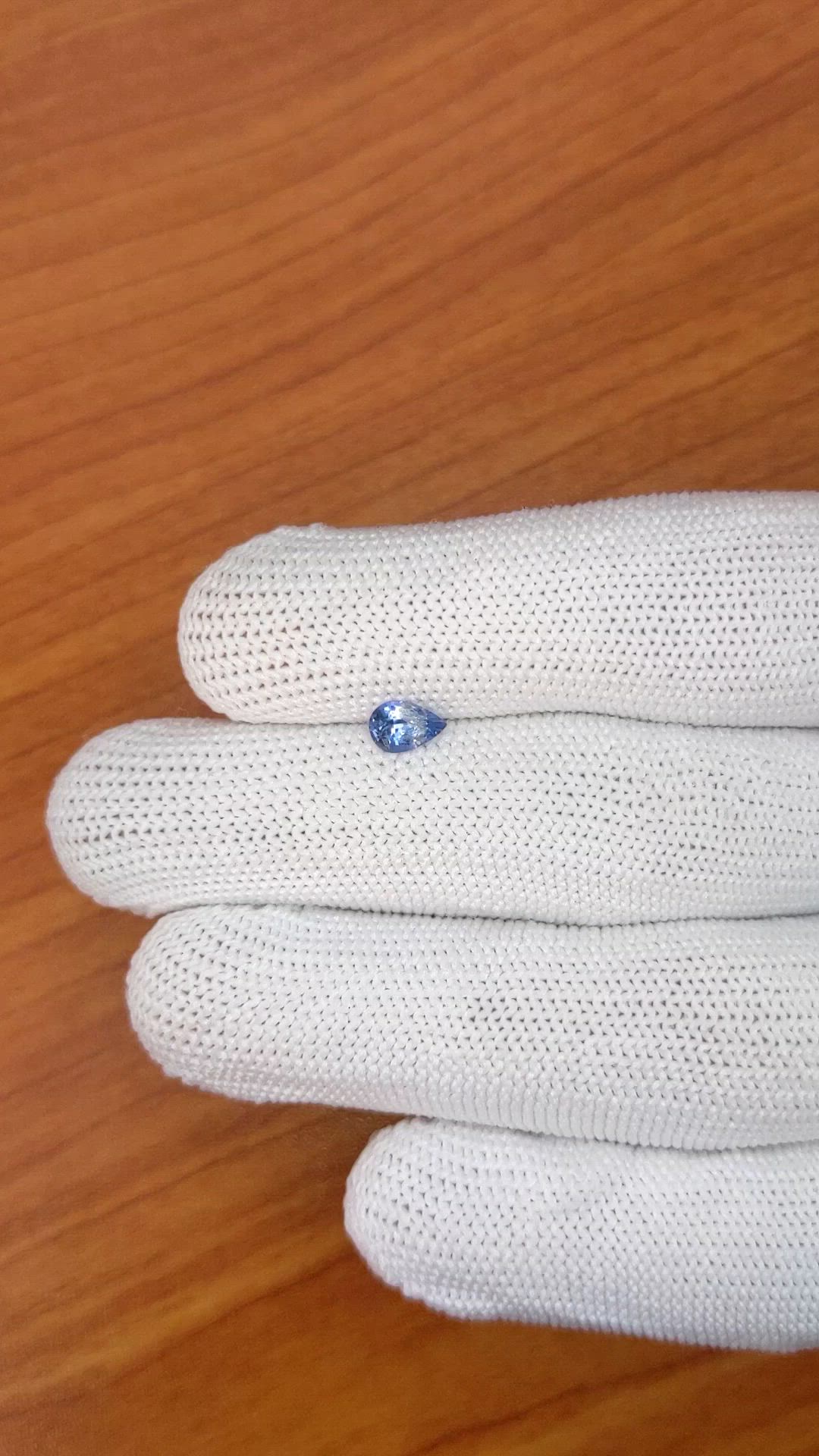 0.54 Ct. Blue Sapphire from Ceylon (Sri Lanka) Size Video