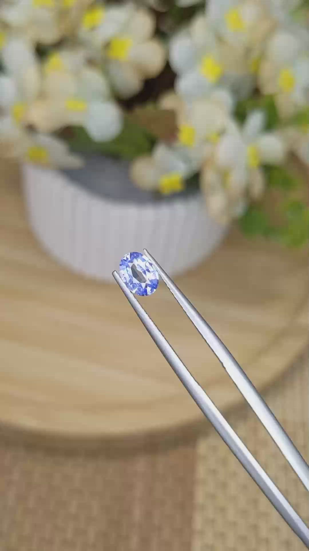 0.70 Ct. Blue Sapphire from Ceylon (Sri Lanka) Size Video