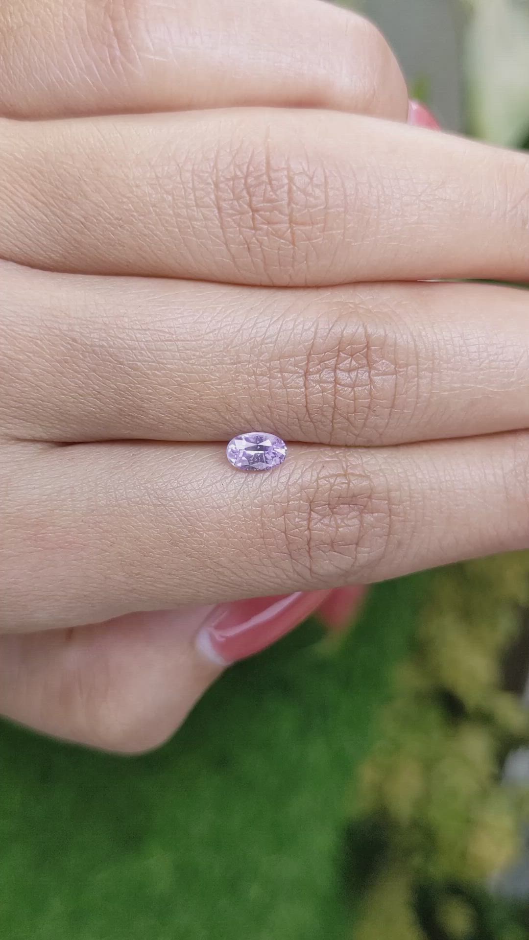 0.57 Ct. Pinkish Purple Sapphire from Ceylon (Sri Lanka) Size Video