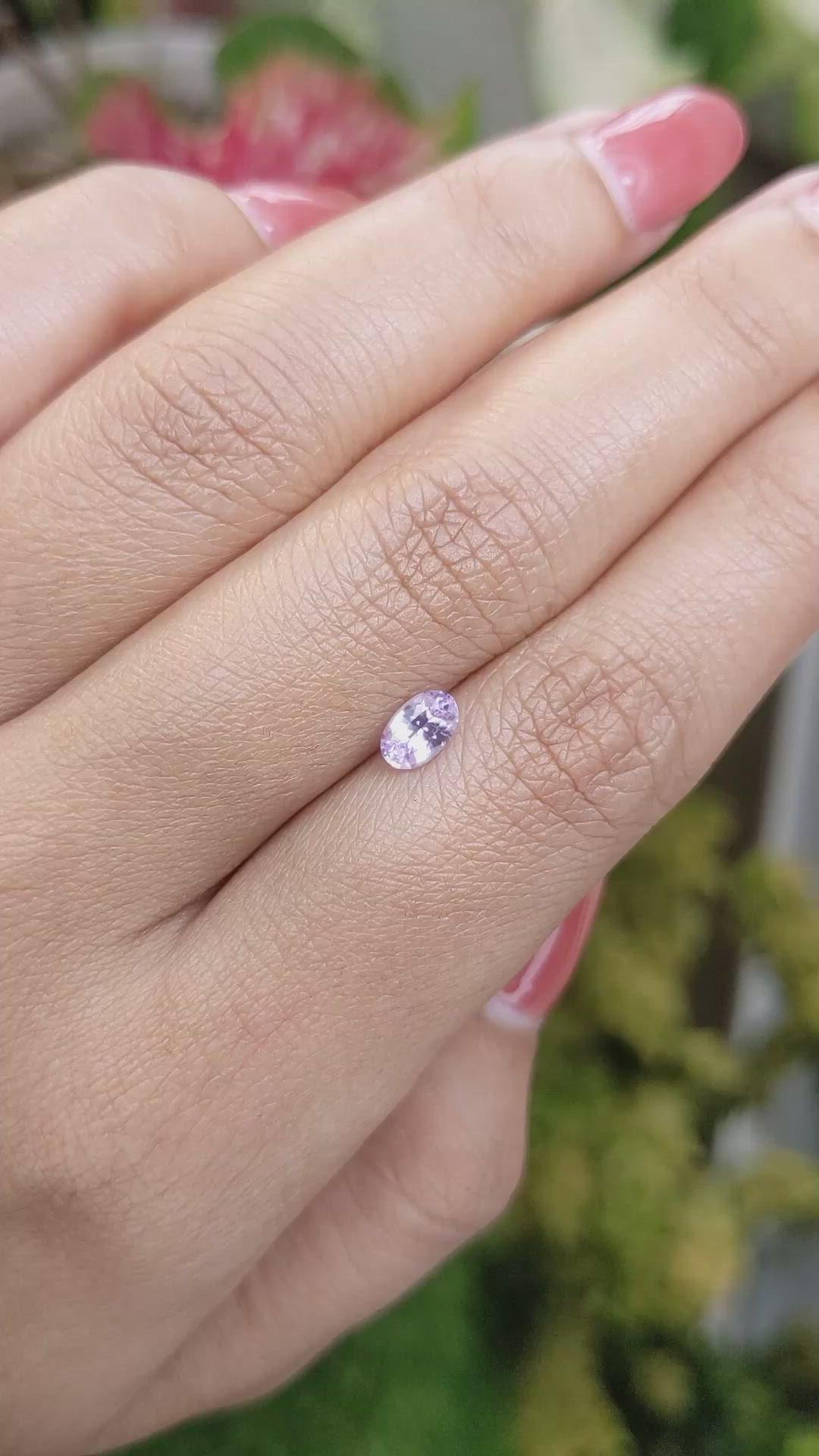 0.57 Ct. Pinkish Purple Sapphire from Ceylon (Sri Lanka) Size Video