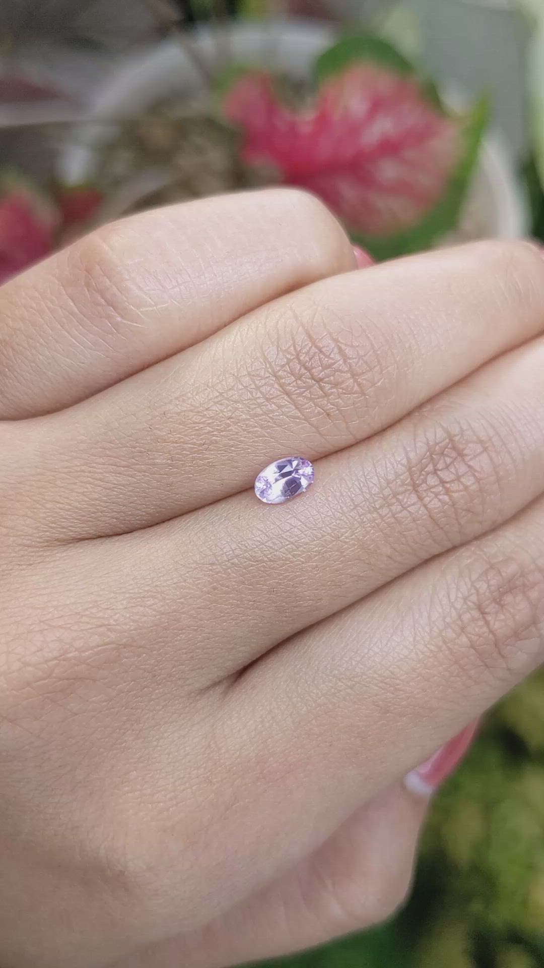 0.57 Ct. Pinkish Purple Sapphire from Ceylon (Sri Lanka) Size Video
