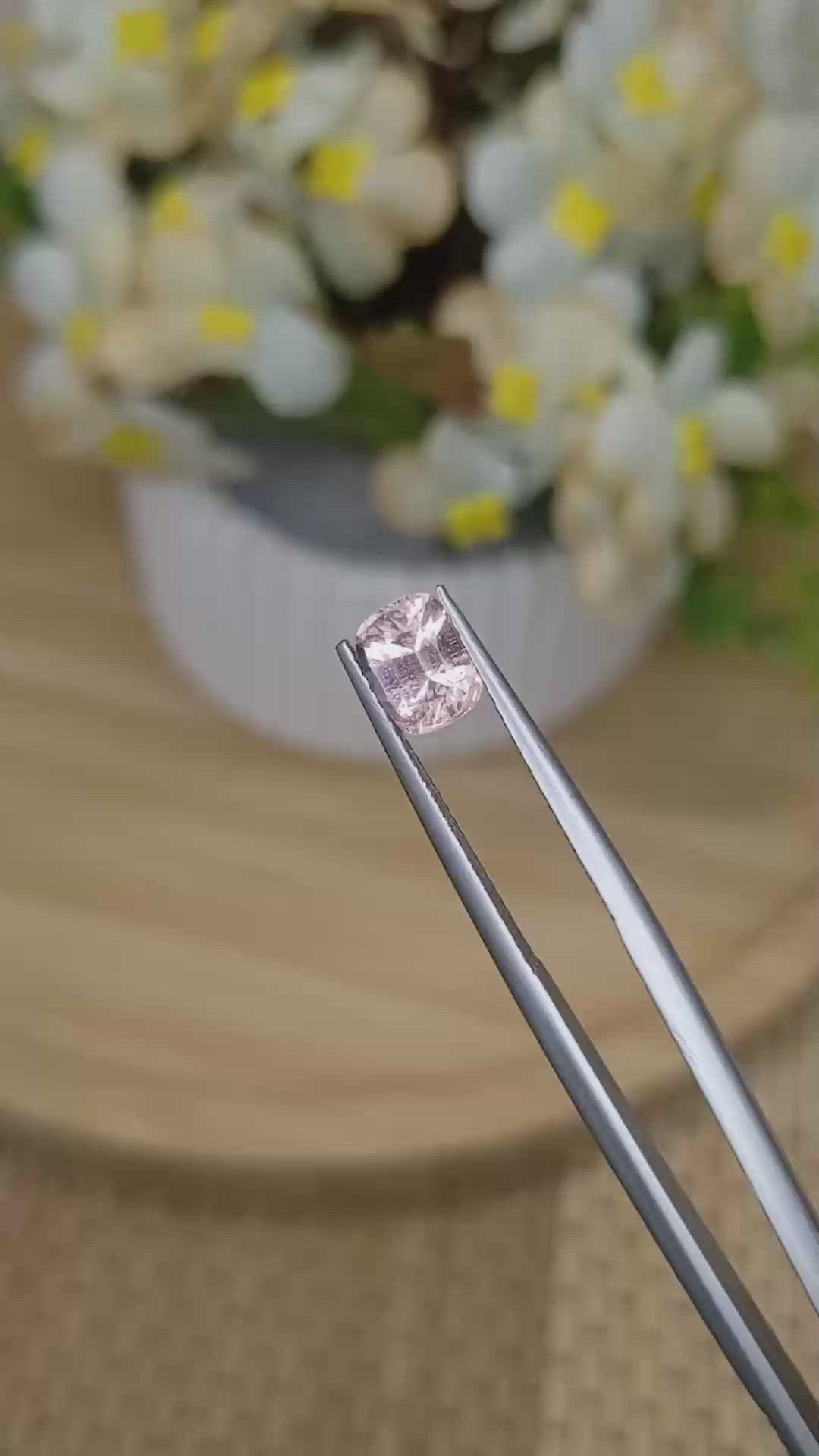 1.10 Ct. Peach Sapphire from Ceylon (Sri Lanka) Size Video