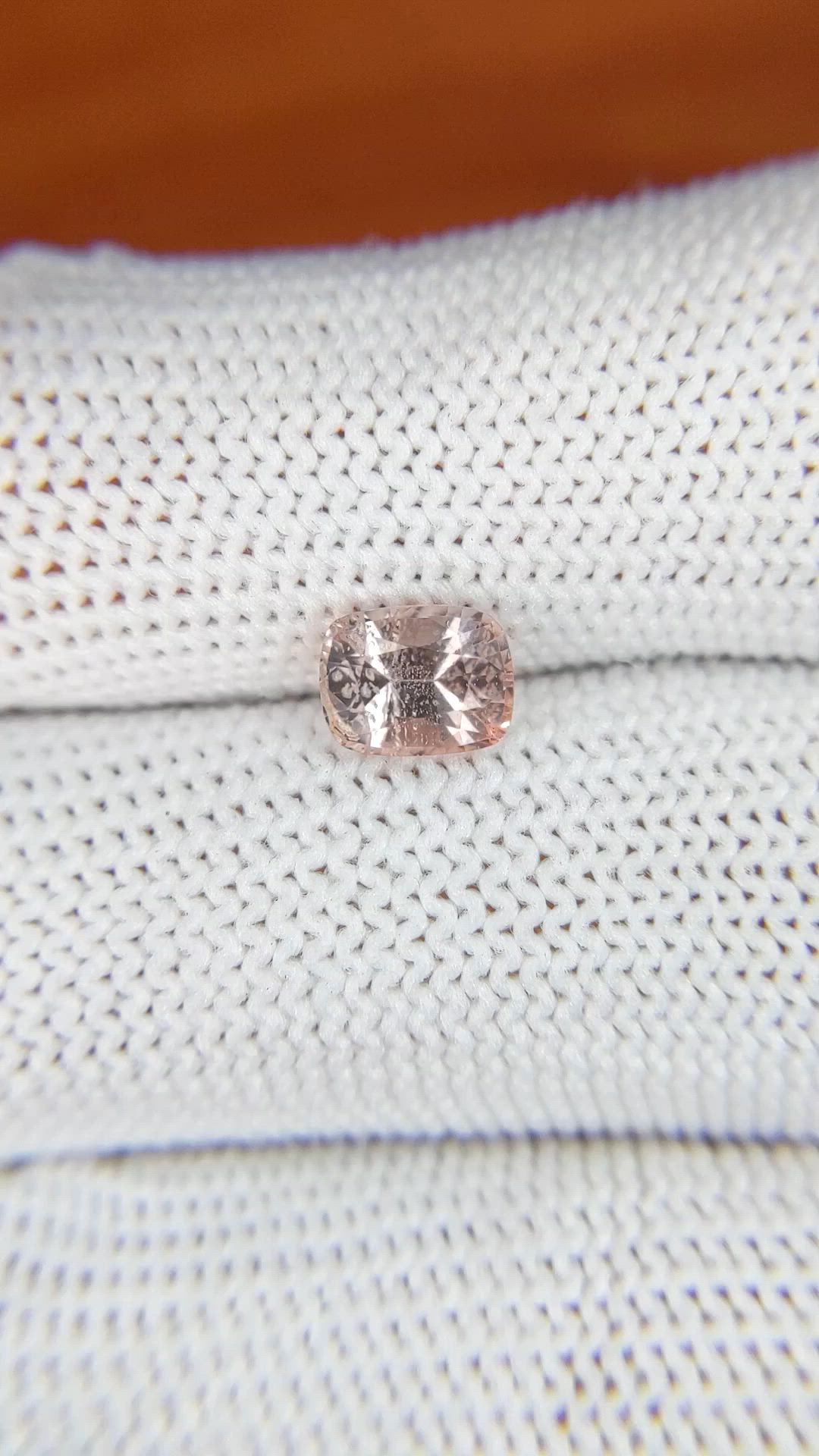 1.10 Ct. Peach Sapphire from Ceylon (Sri Lanka) Size Video