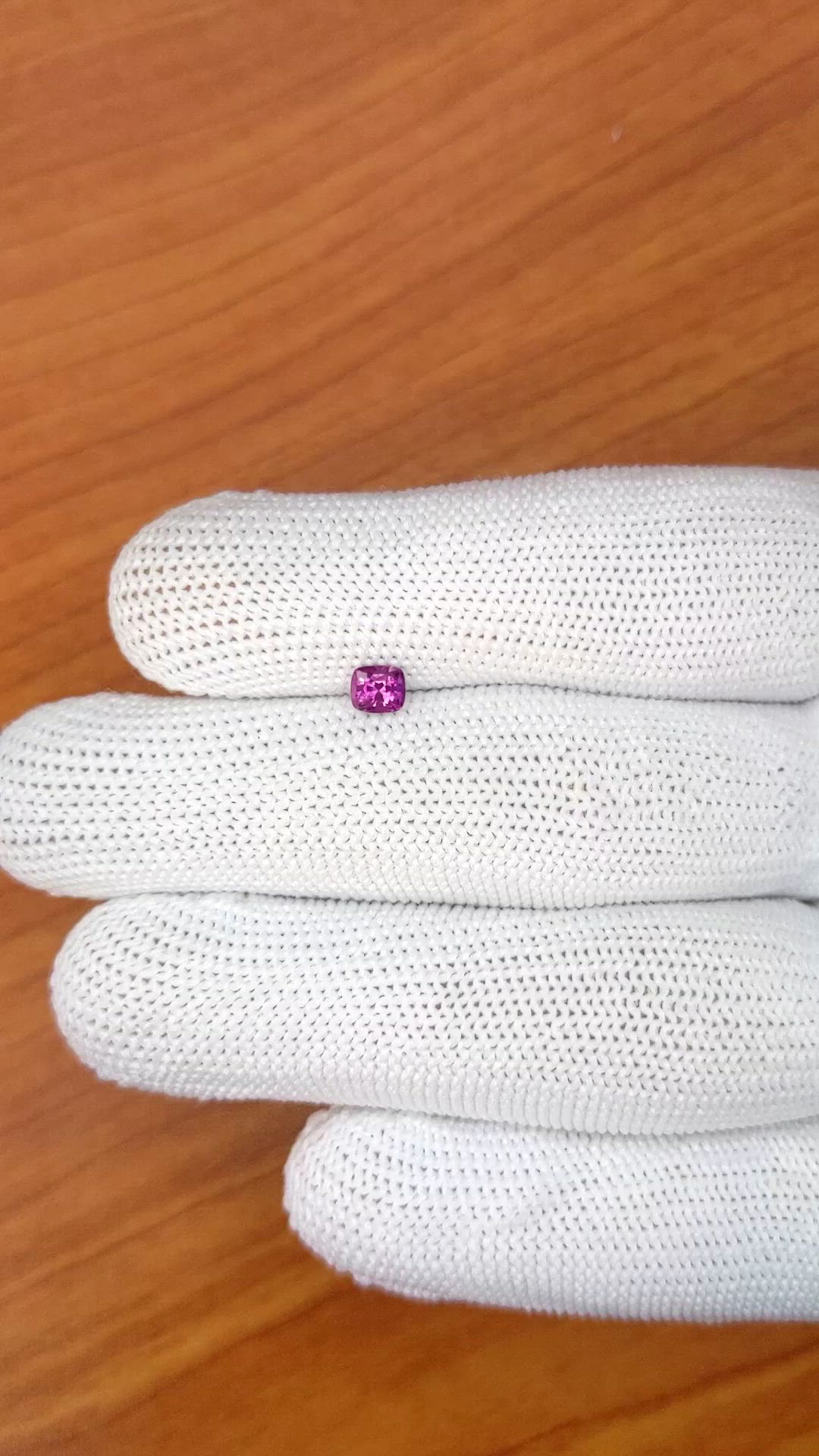 0.43 Ct. Purplish Pink Sapphire from Ceylon (Sri Lanka) Size Video