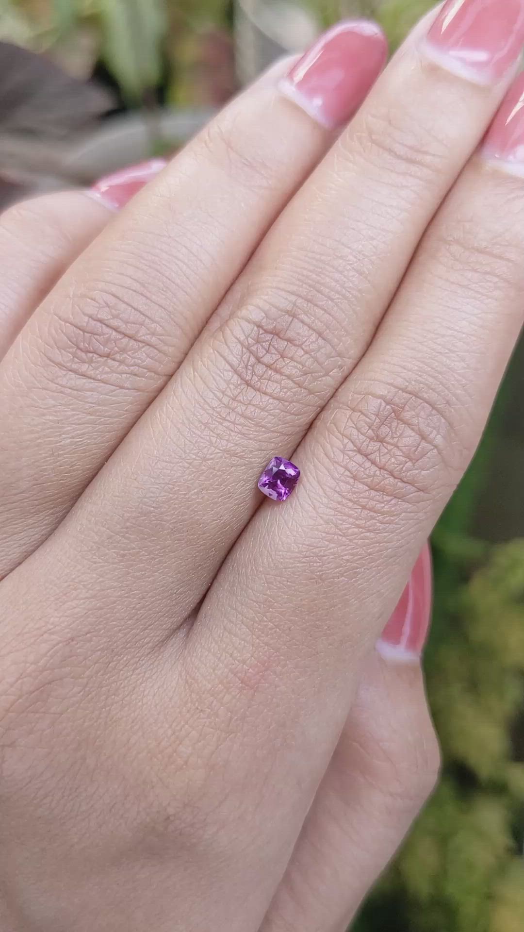 0.43 Ct. Purplish Pink Sapphire from Ceylon (Sri Lanka) Size Video
