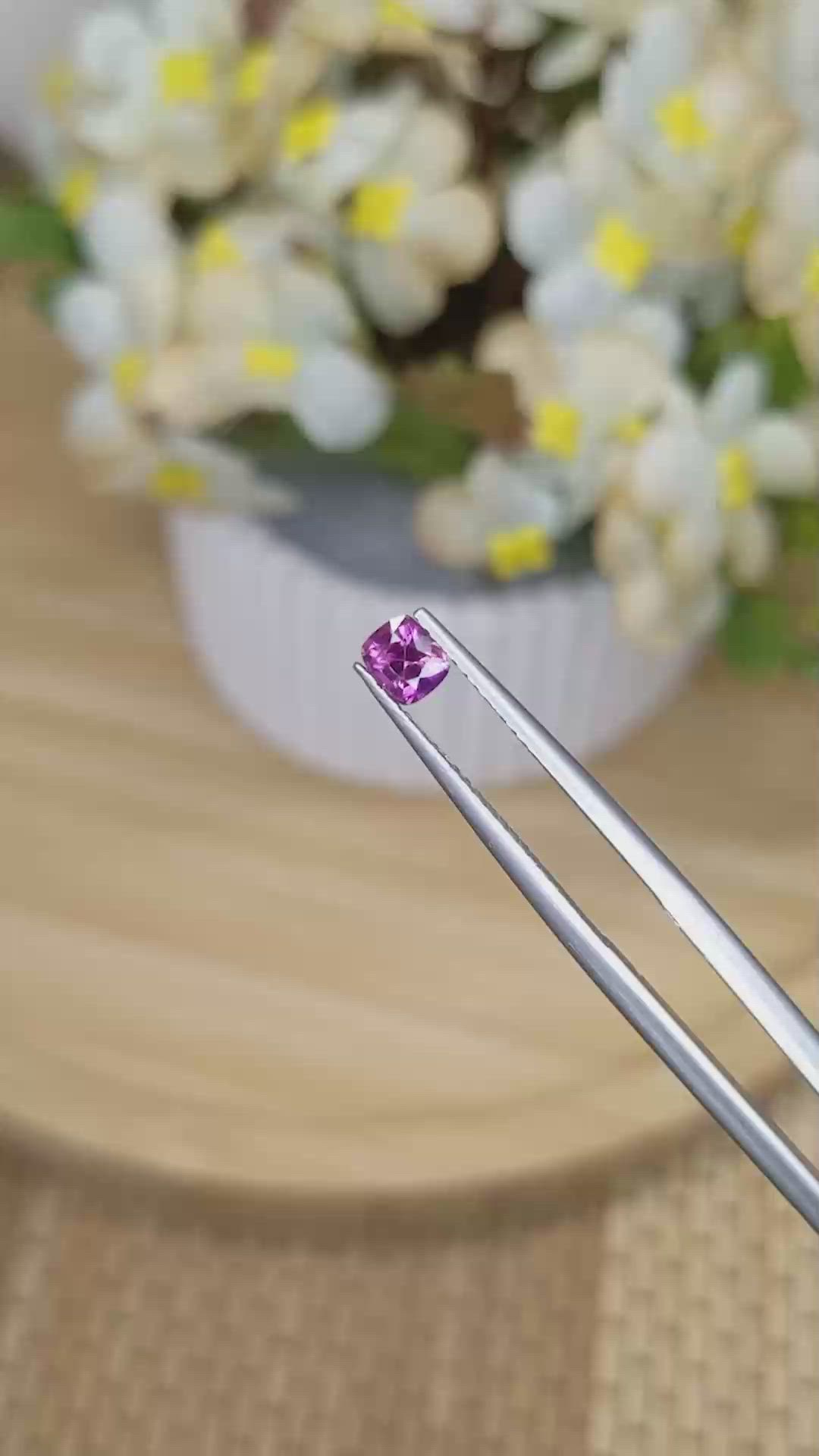 0.43 Ct. Purplish Pink Sapphire from Ceylon (Sri Lanka) Size Video